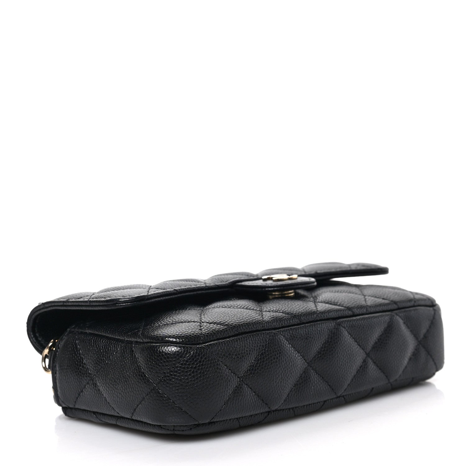 Chanel Caviar Quilted Flap Phone Holder With Chain Black 4 of 9
