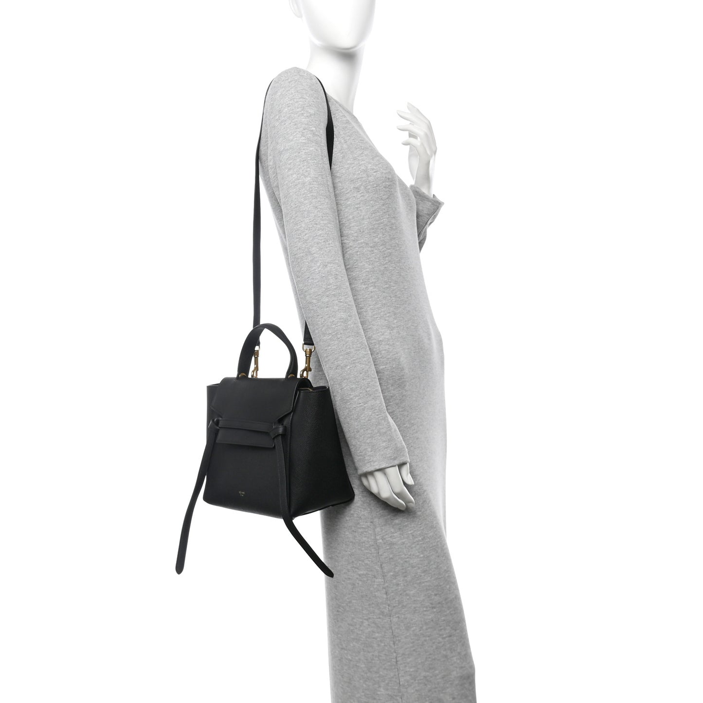 Grained Calfskin Micro Belt Bag Black