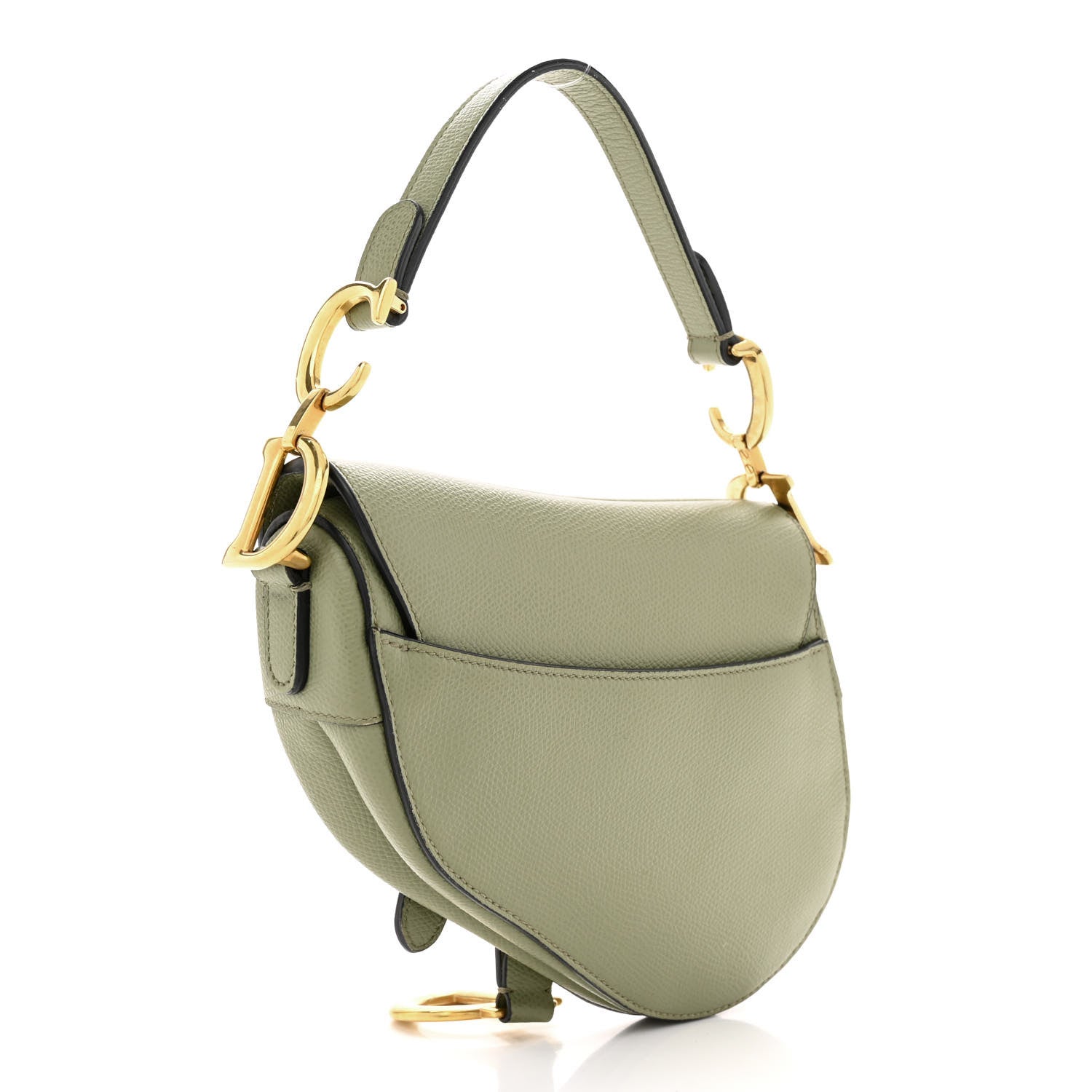 Christian Dior Grained Calfskin Mini Saddle Bag Sage Green 3 of 16