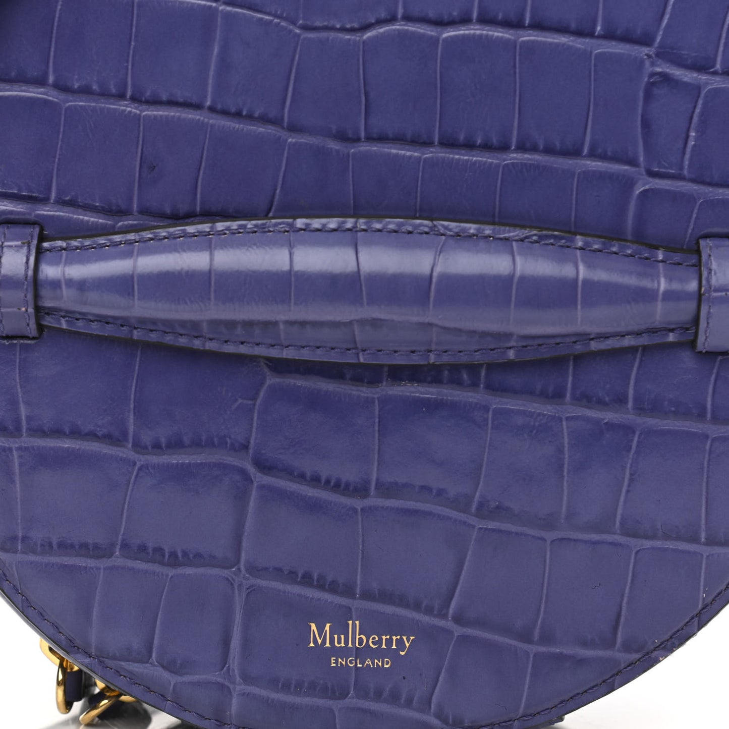 Shiny Croc Calfskin Embossed Trunk Bag Dark Amethyst