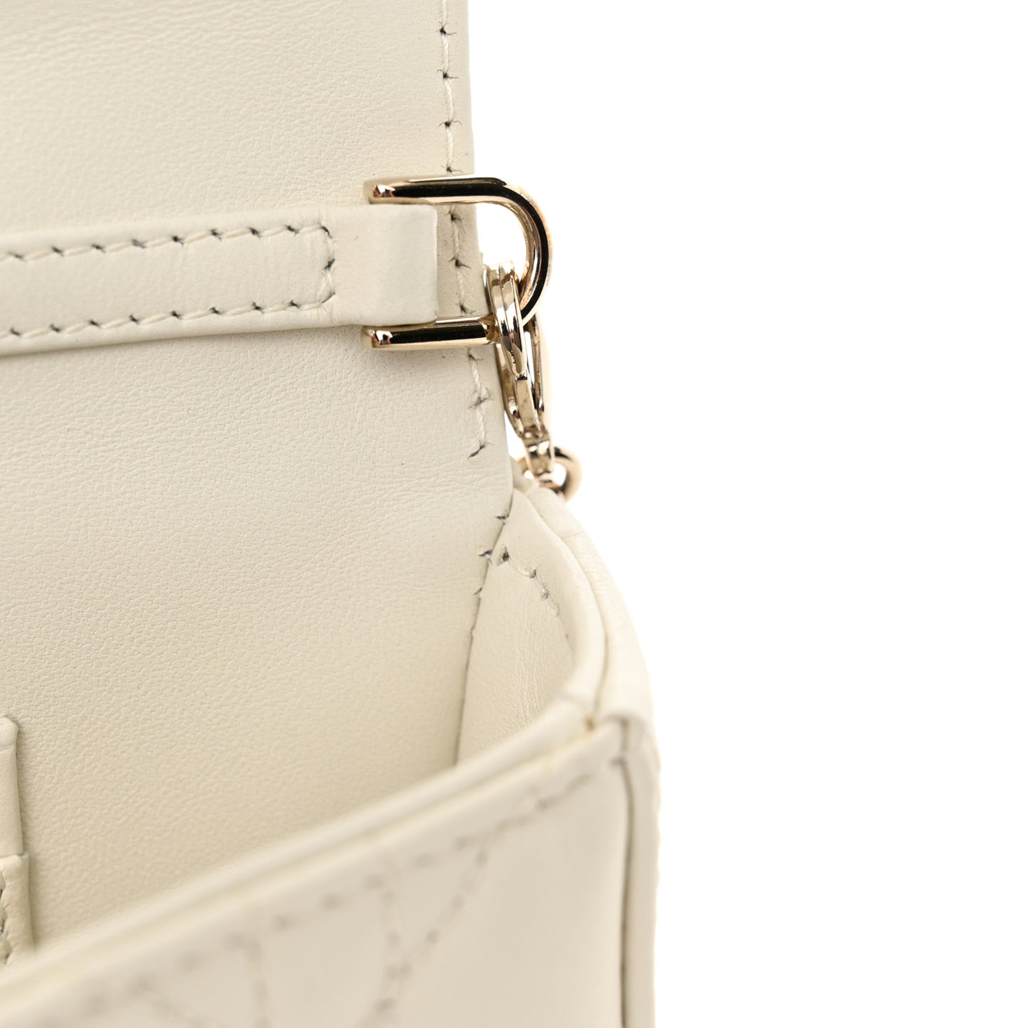 Lambskin Cannage Dior Talk Phone Pouch Latte