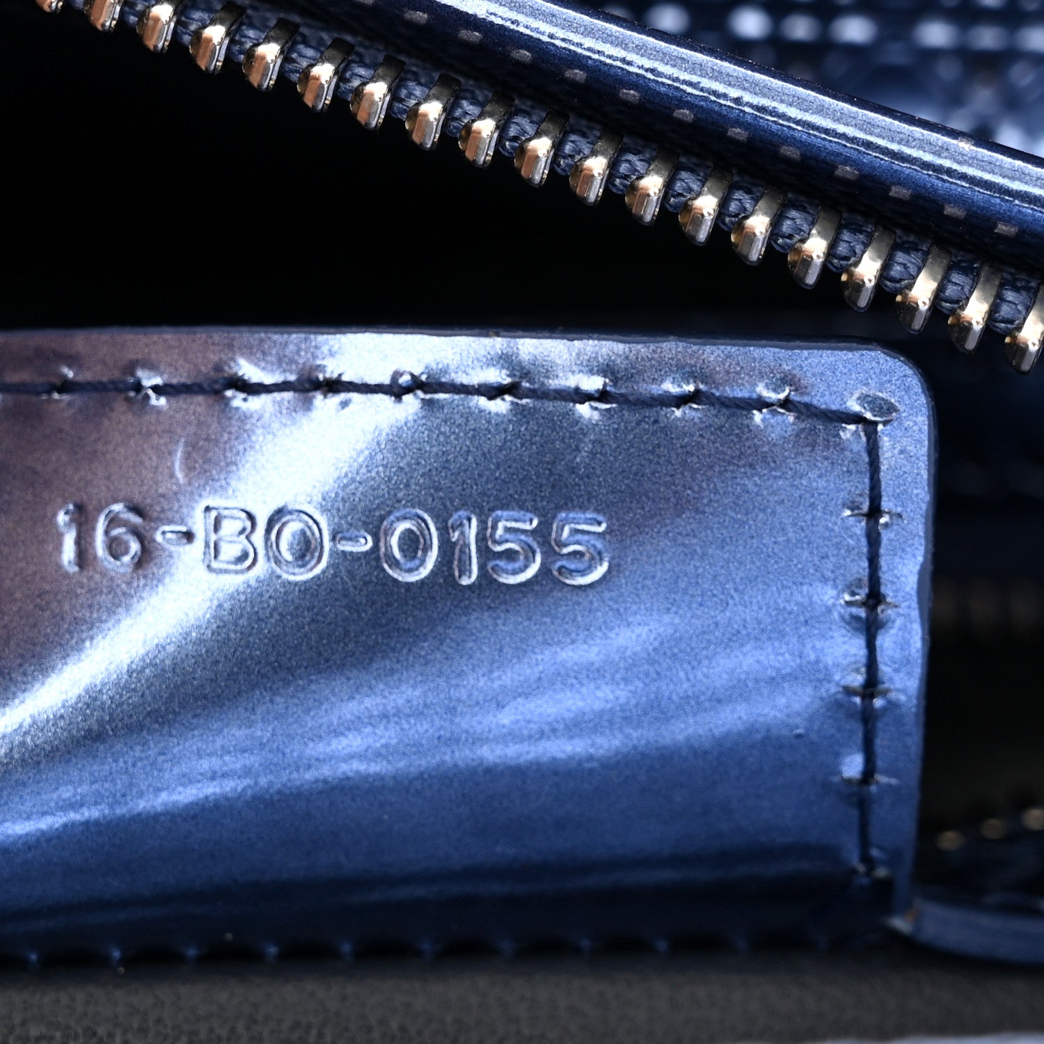 Christian Dior Metallic Patent Micro-Cannage Medium Lady Dior Blue 7 of 12