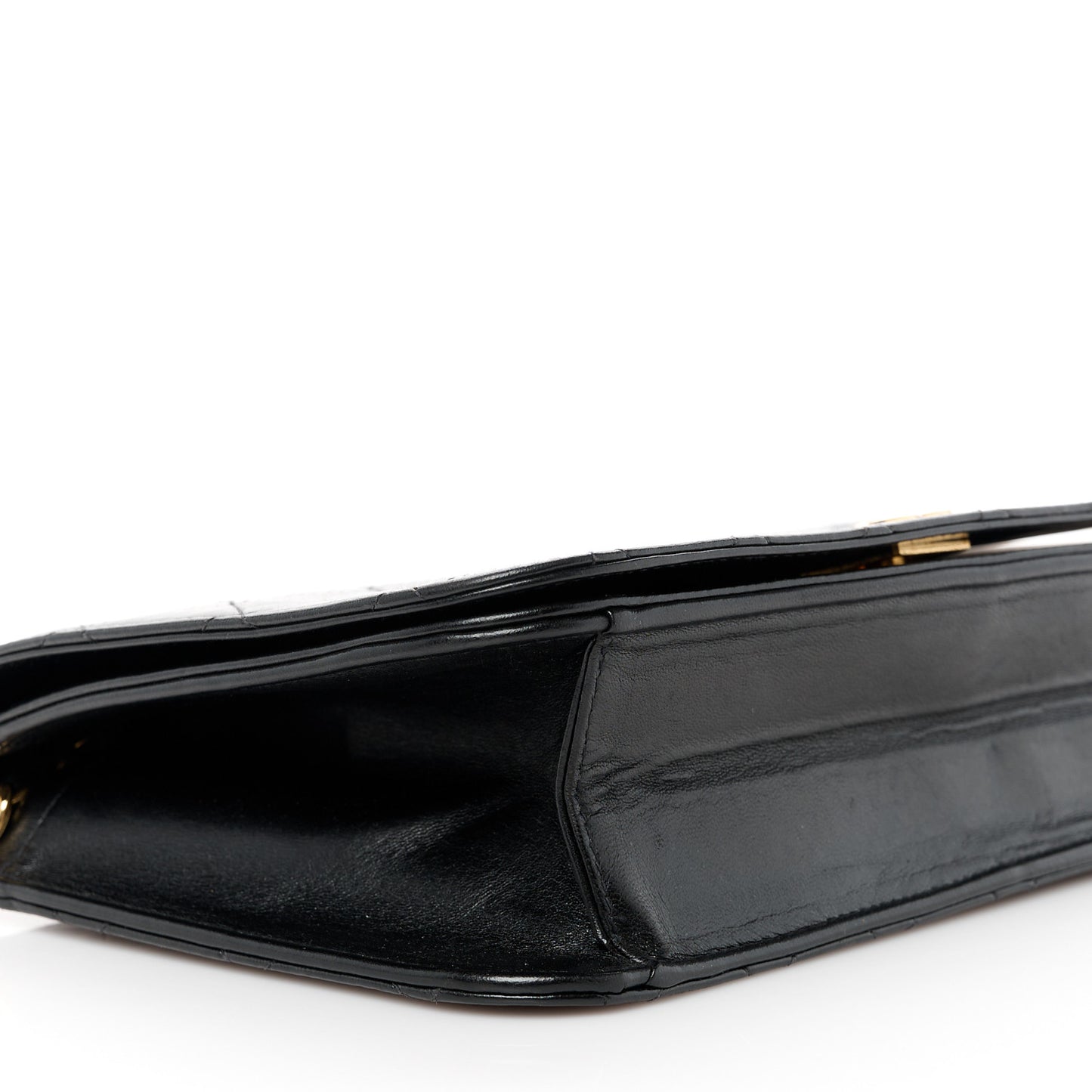 Lambskin Quilted Small Single Flap Black