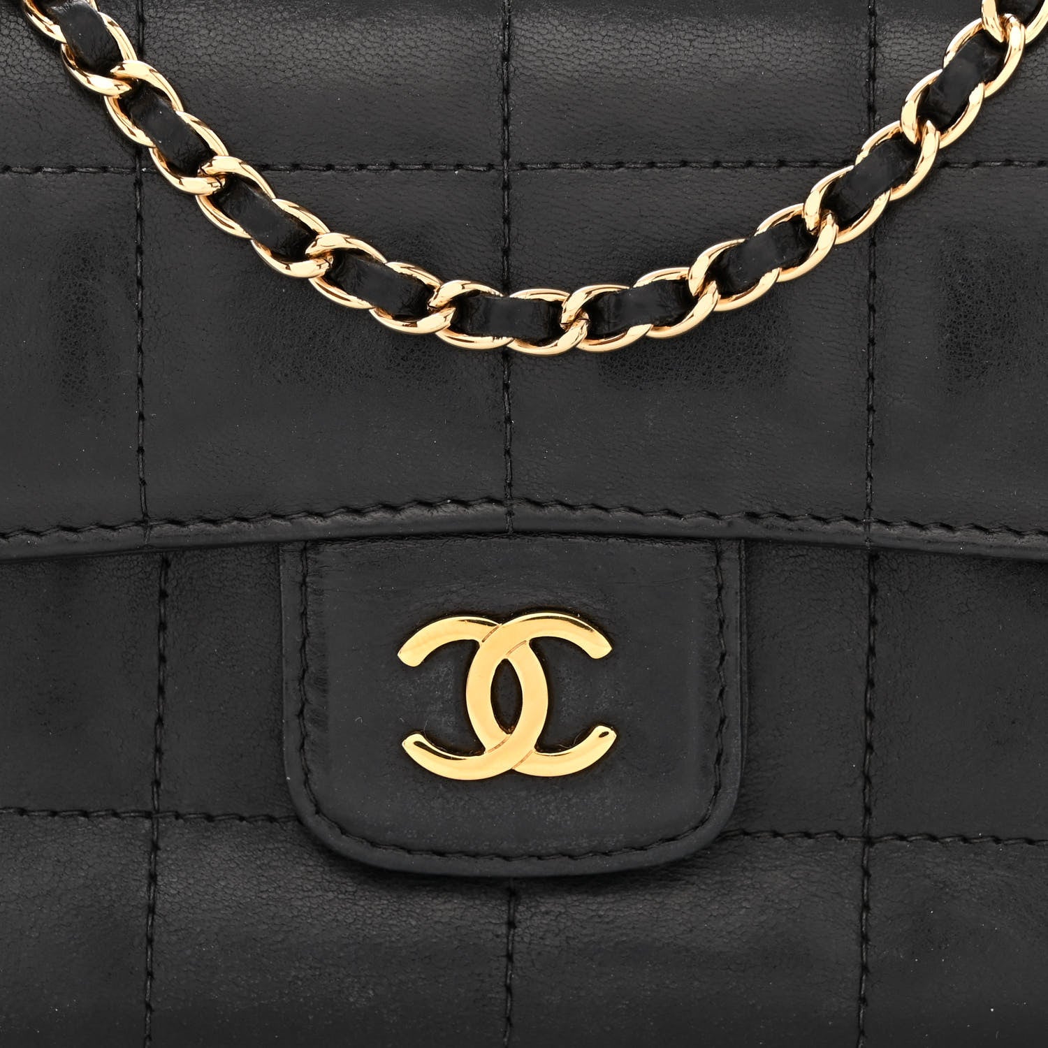 Chanel Lambskin Quilted Mini Chocolate Bar Camellia Flap Black 8 of 10