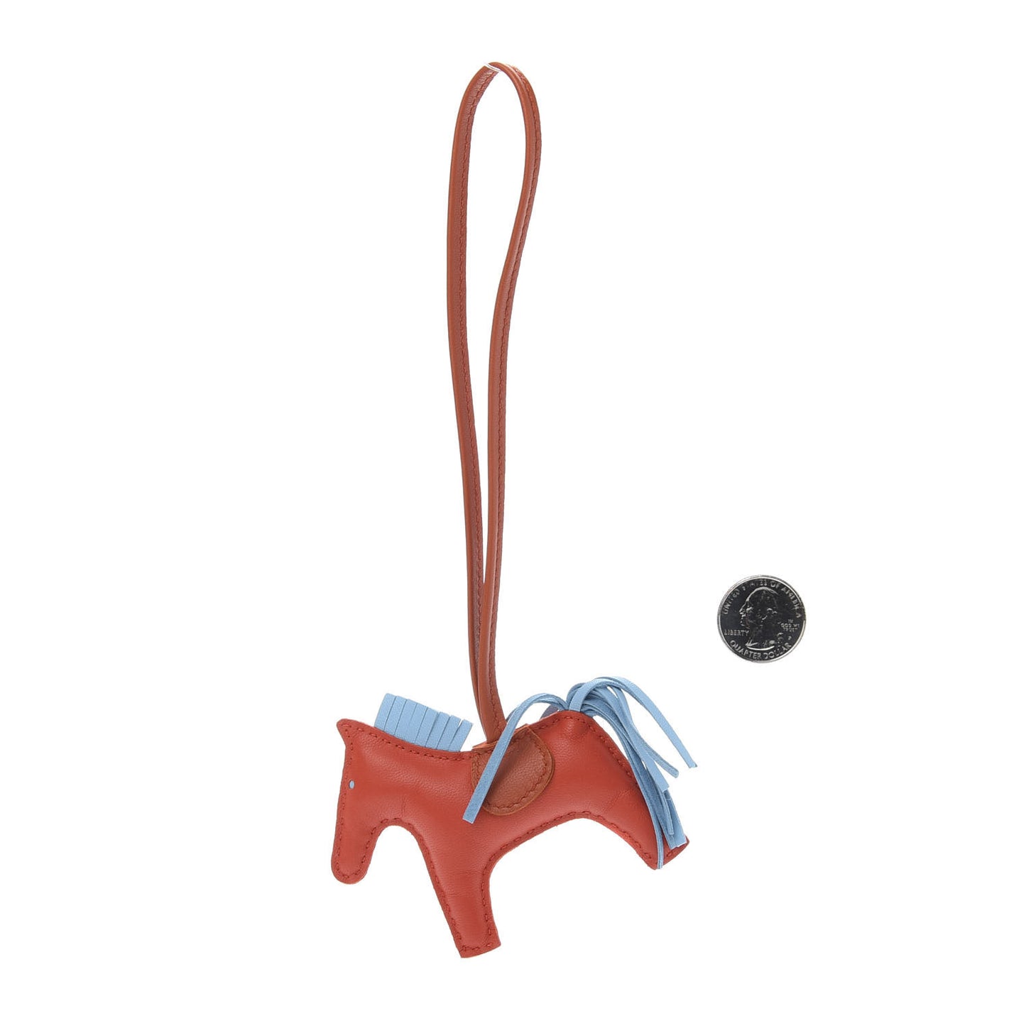 Milo Lambskin Grigri Rodeo Horse Bag Charm PM Capucine Celeste Cornaline
