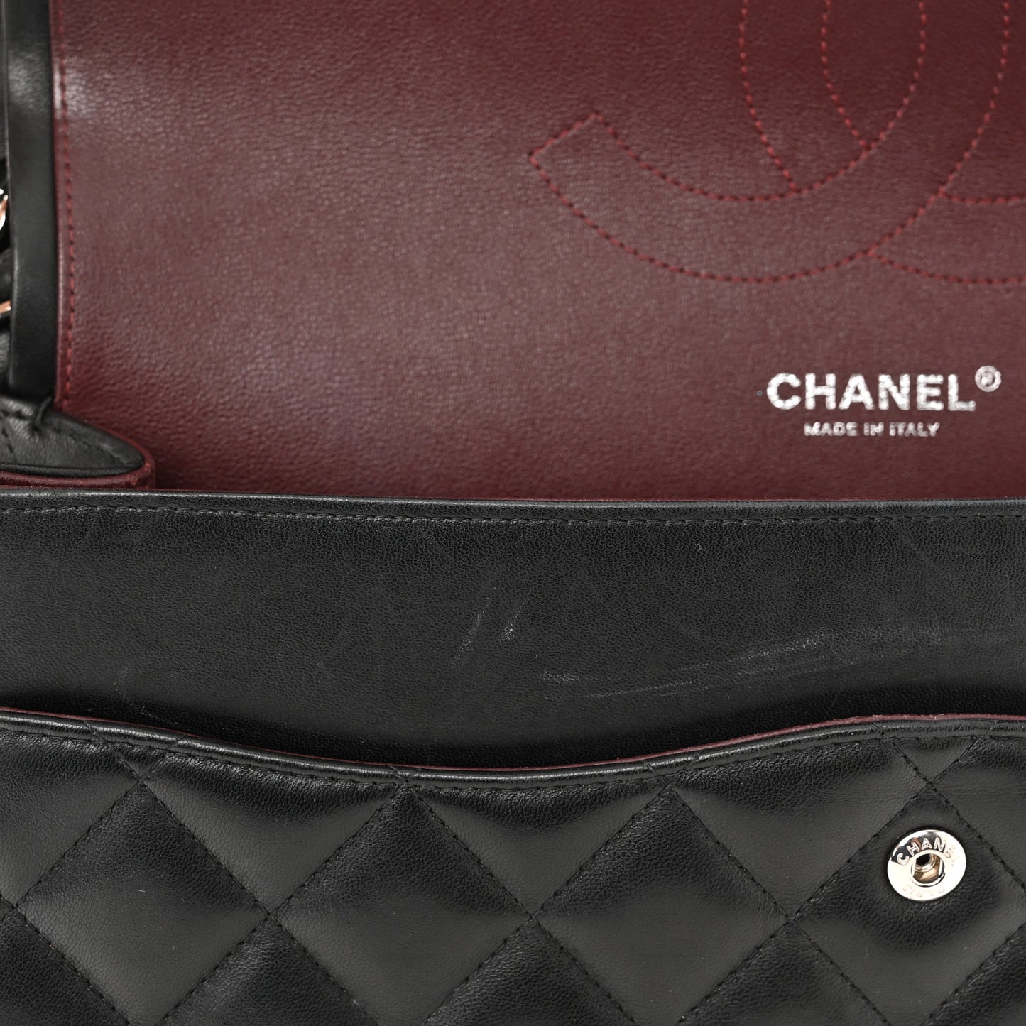 Lambskin Quilted Jumbo Double Flap Black