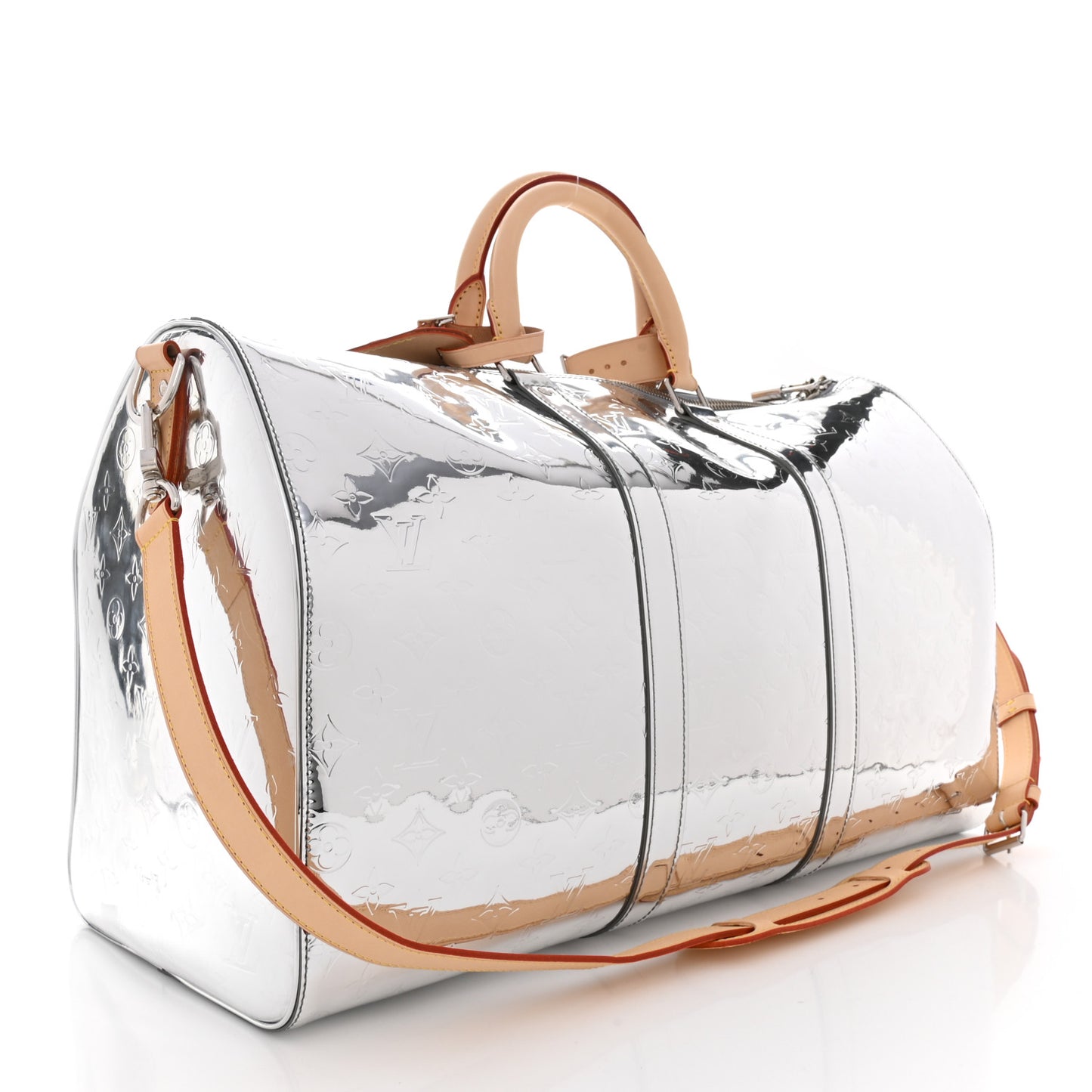 Monogram Mirror Keepall Bandouliere 50 Silver