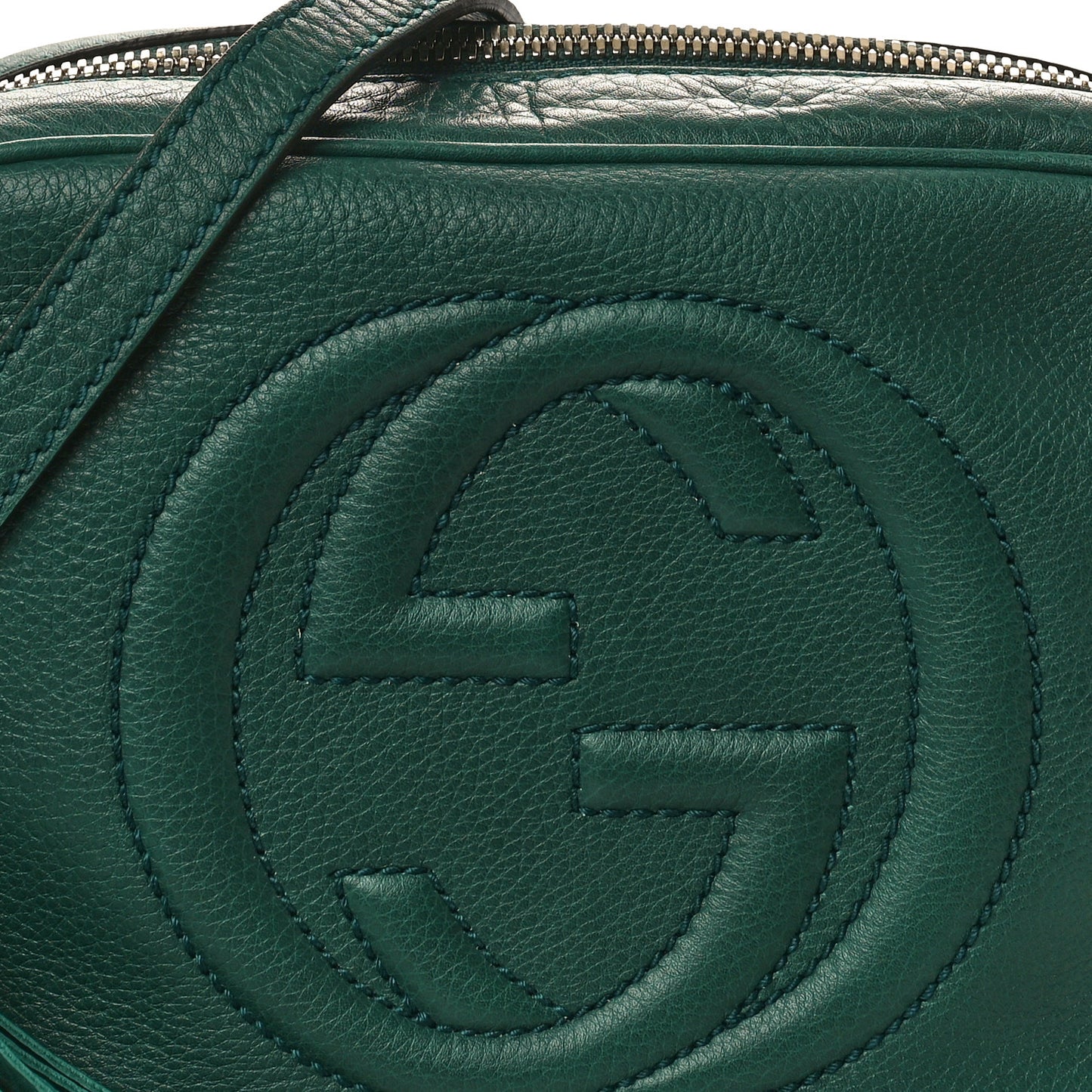 Pebbled Calfskin Small Soho Disco Bag Emerald Green