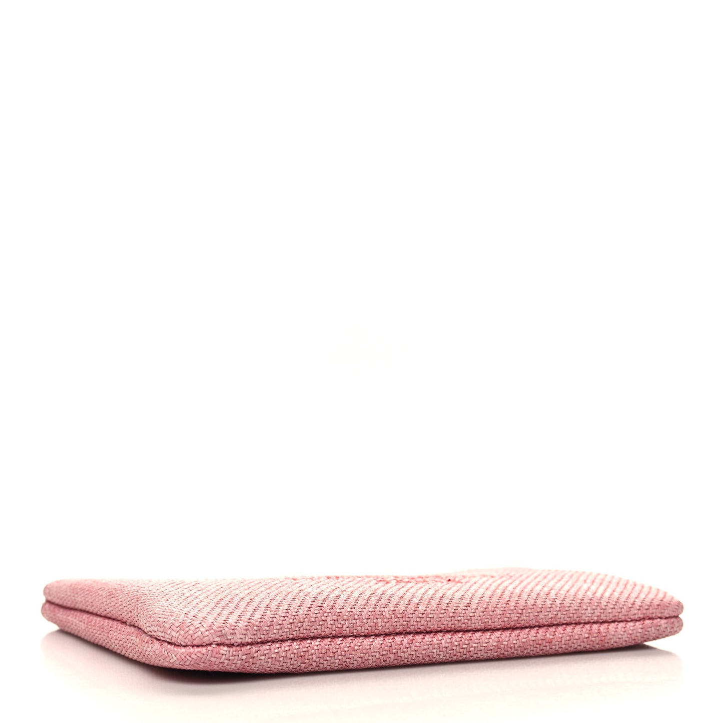 Woven Straw Raffia Small Deauville Pouch Pink
