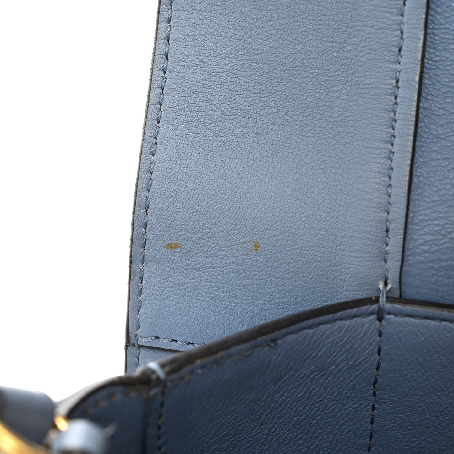 Shiny Smooth Calfskin Medium Frame Shoulder Bag Blue Light Taupe