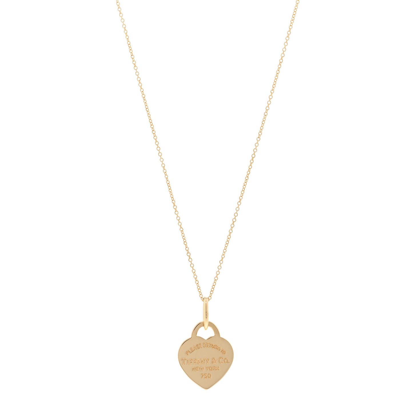 18K Yellow Gold Return to Tiffany Heart Tag Pendant Necklace