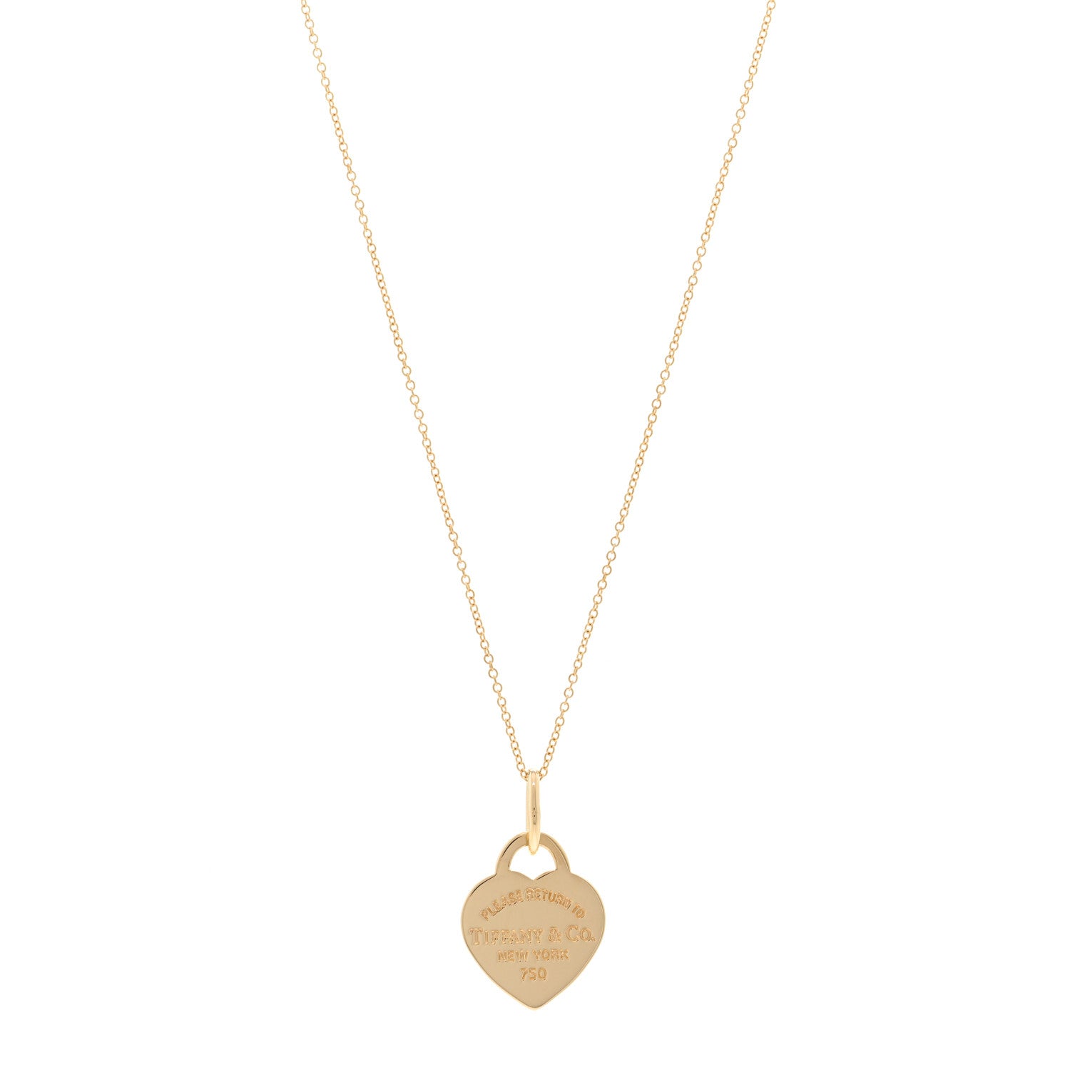 Tiffany 18K Yellow Gold Return to Tiffany Heart Tag Pendant Necklace 1 of 6