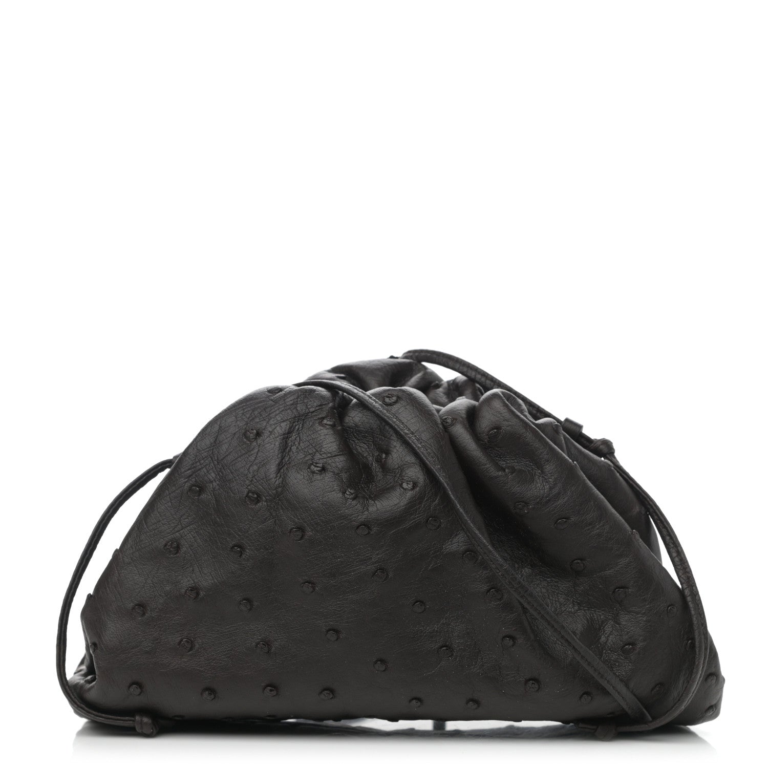 Bottega Veneta Ostrich The Mini Pouch Fondente 1116879 – FASHIONPHILE