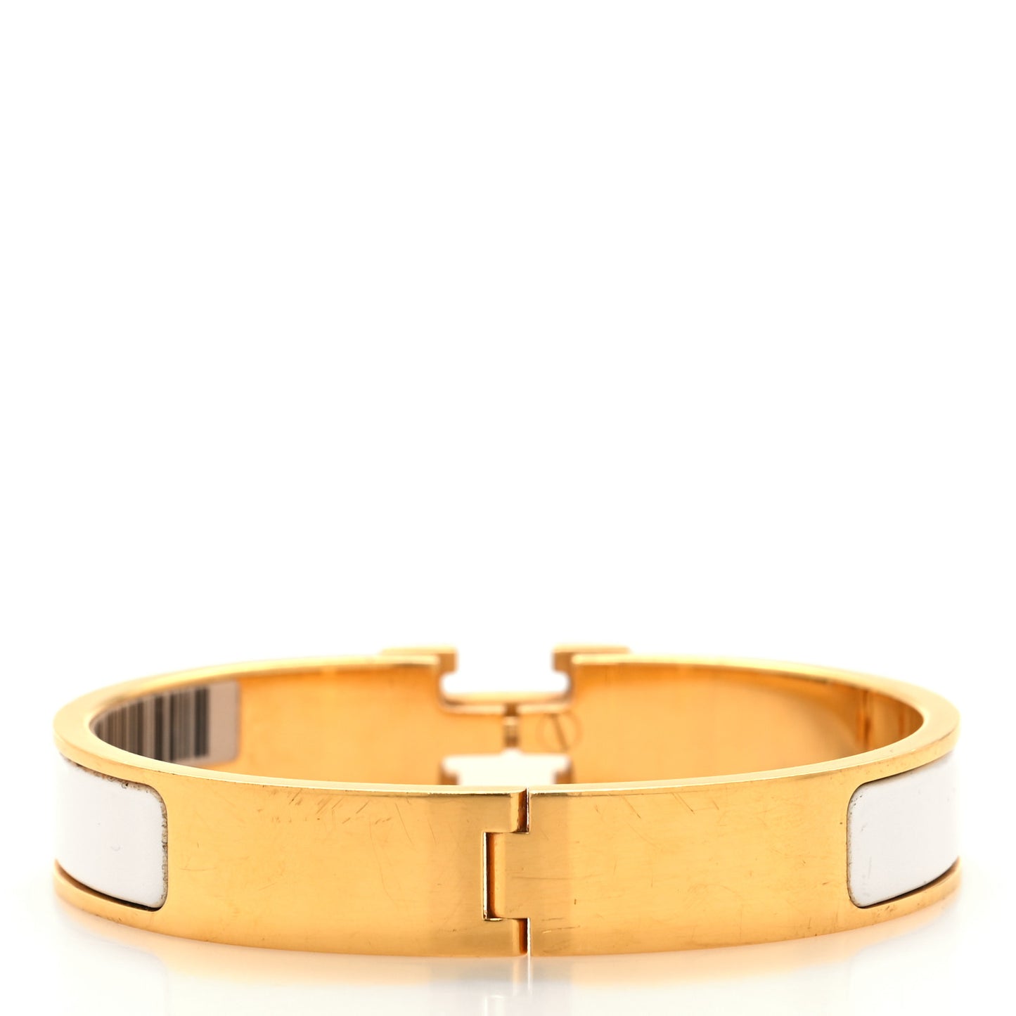 Enamel Narrow Clic Clac H Bracelet GM White