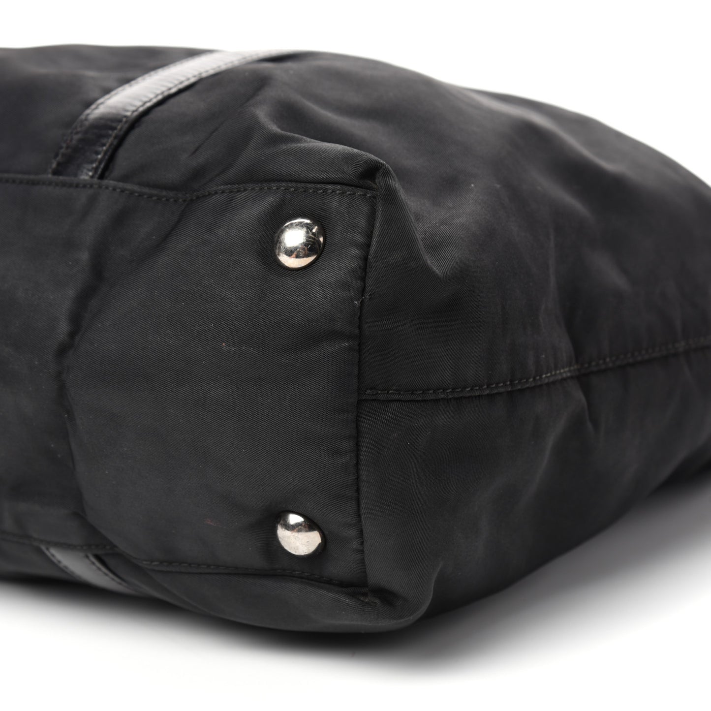 Tessuto Nylon Calfskin Tote Black