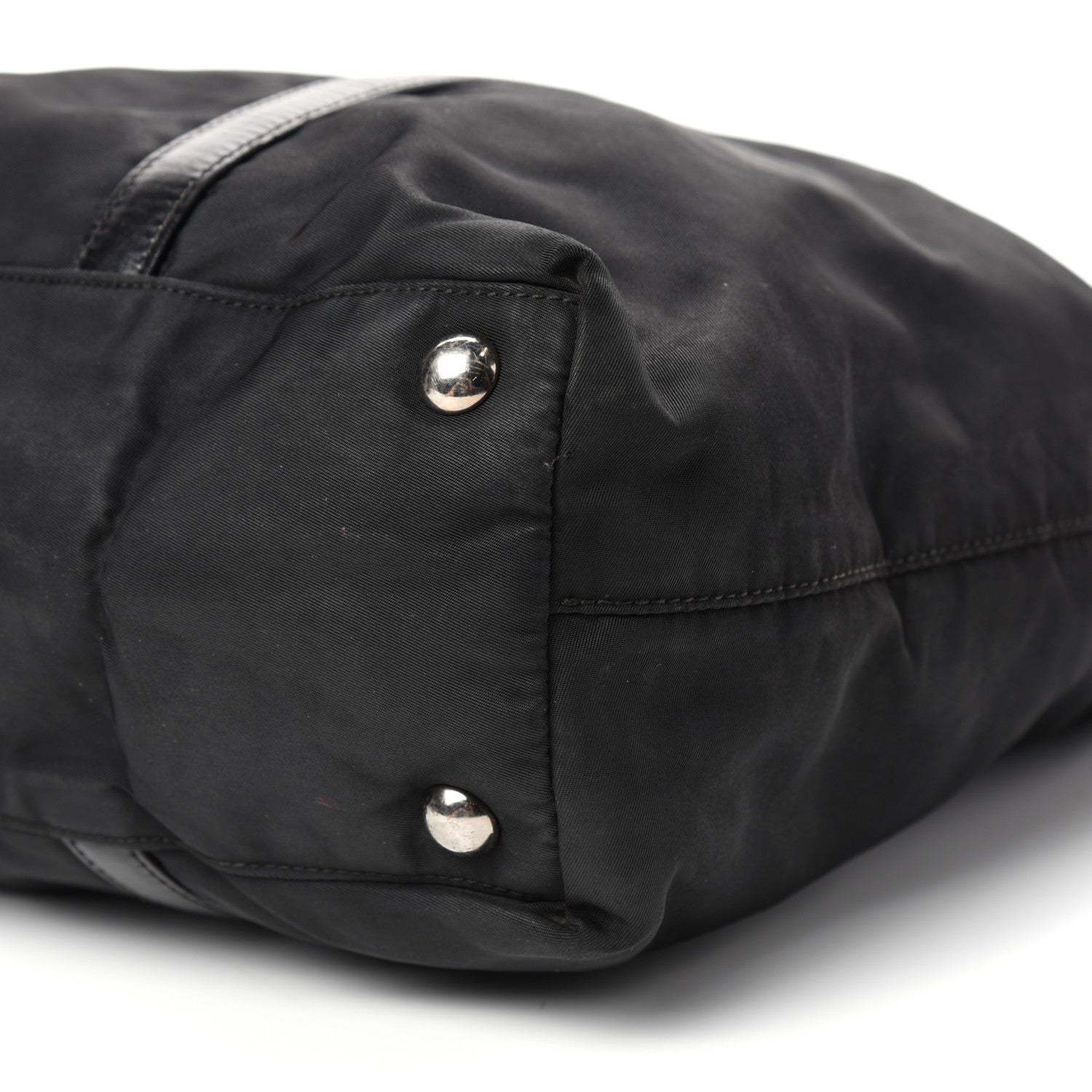 Prada Tessuto Nylon Calfskin Tote Black 8 of 9