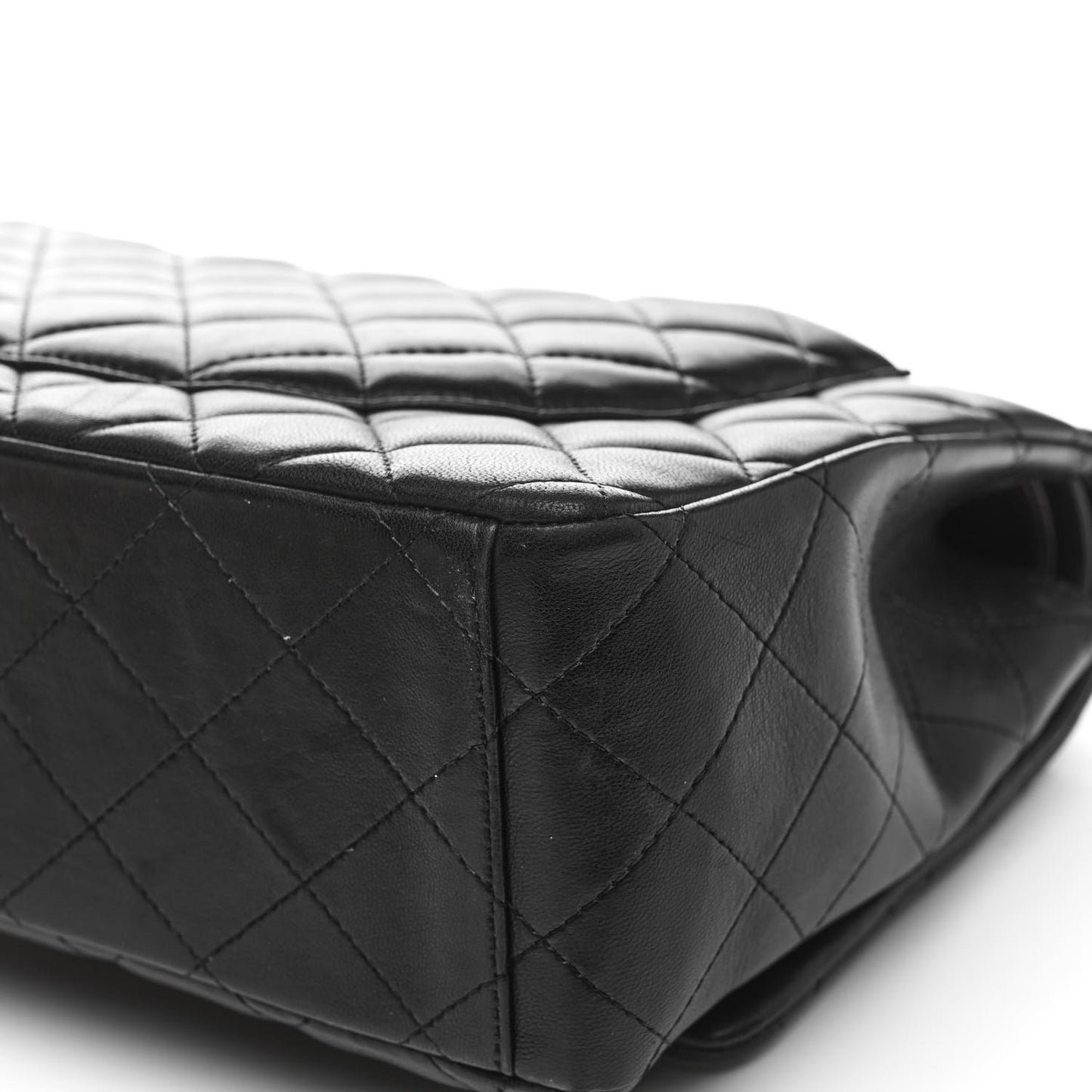 Lambskin Quilted Maxi Double Flap Black