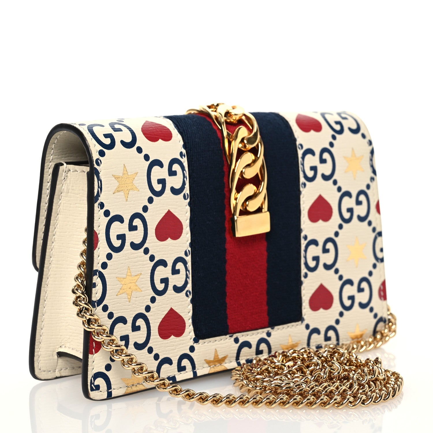 Gucci Textured Calfskin Valentine's Day Super Mini Sylvie Chain Shoulder Bag Ivory 3 of 11
