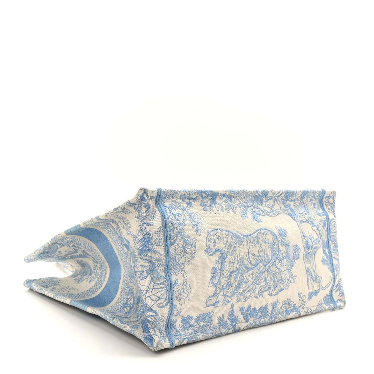 Canvas Embroidered Medium Dioriviera Toile De Jouy Book Tote Light Blue