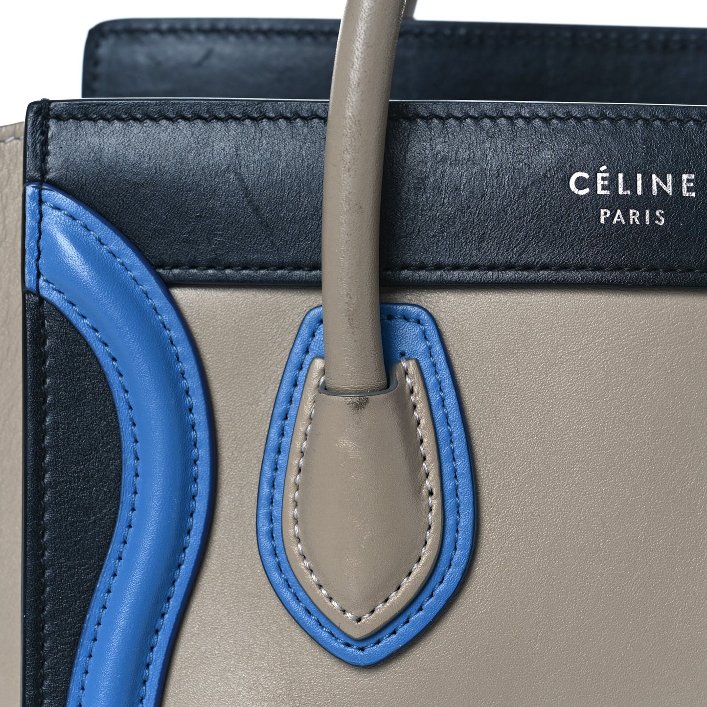 Shiny Smooth Calfskin Tri-color Nano Luggage Quartz