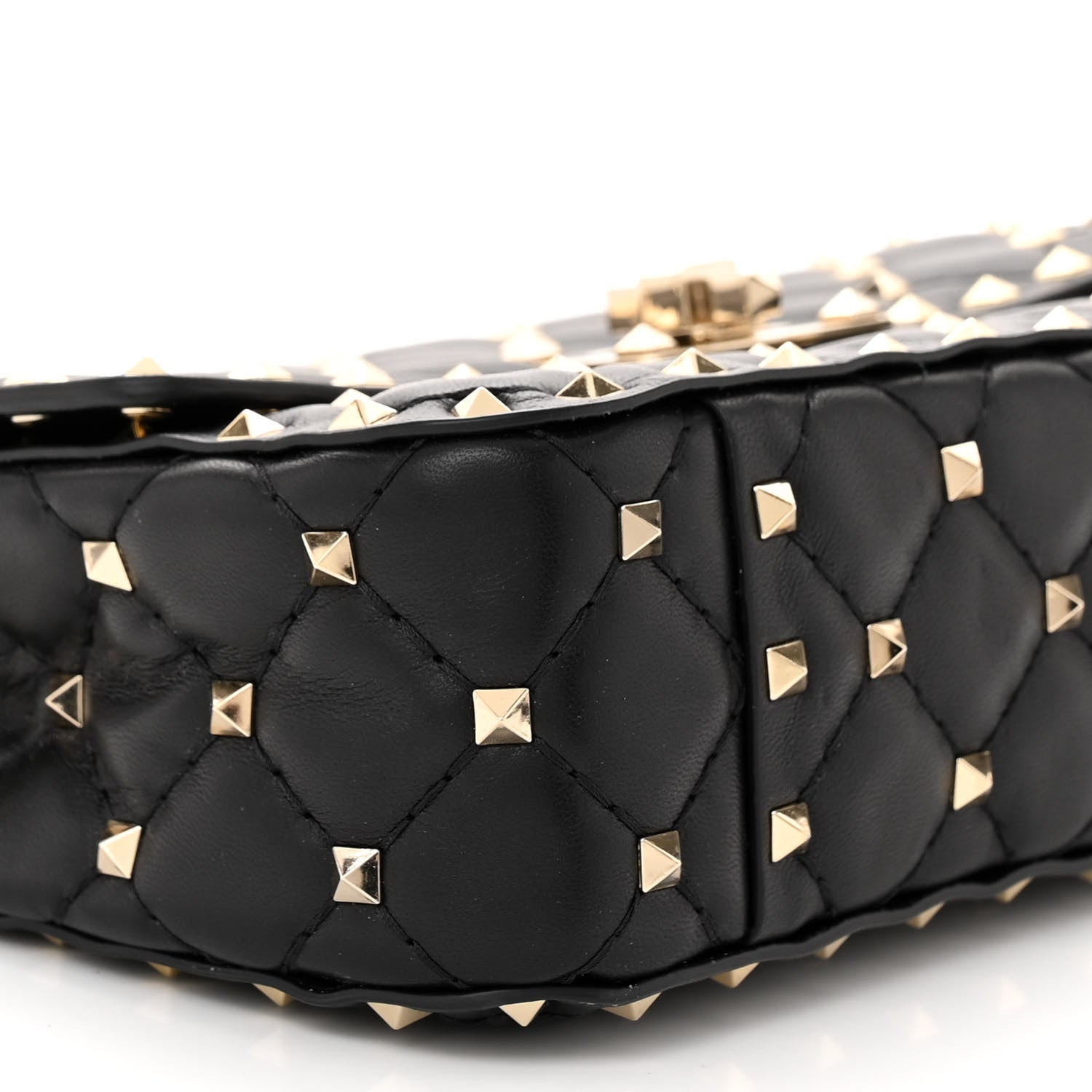Valentino Garavani Lambskin Small Rockstud Spike Shoulder Bag Black 8 of 9