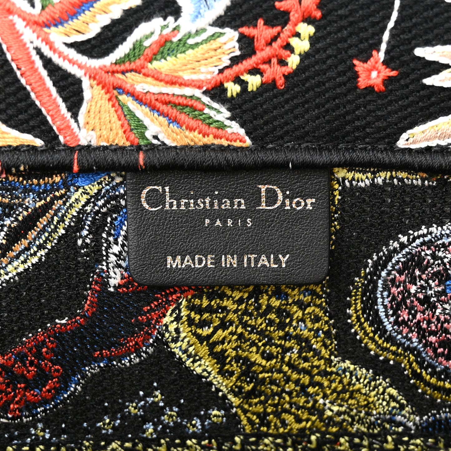 Canvas Zodiac Fantastico Embroidered Medium Book Tote Black Multicolor