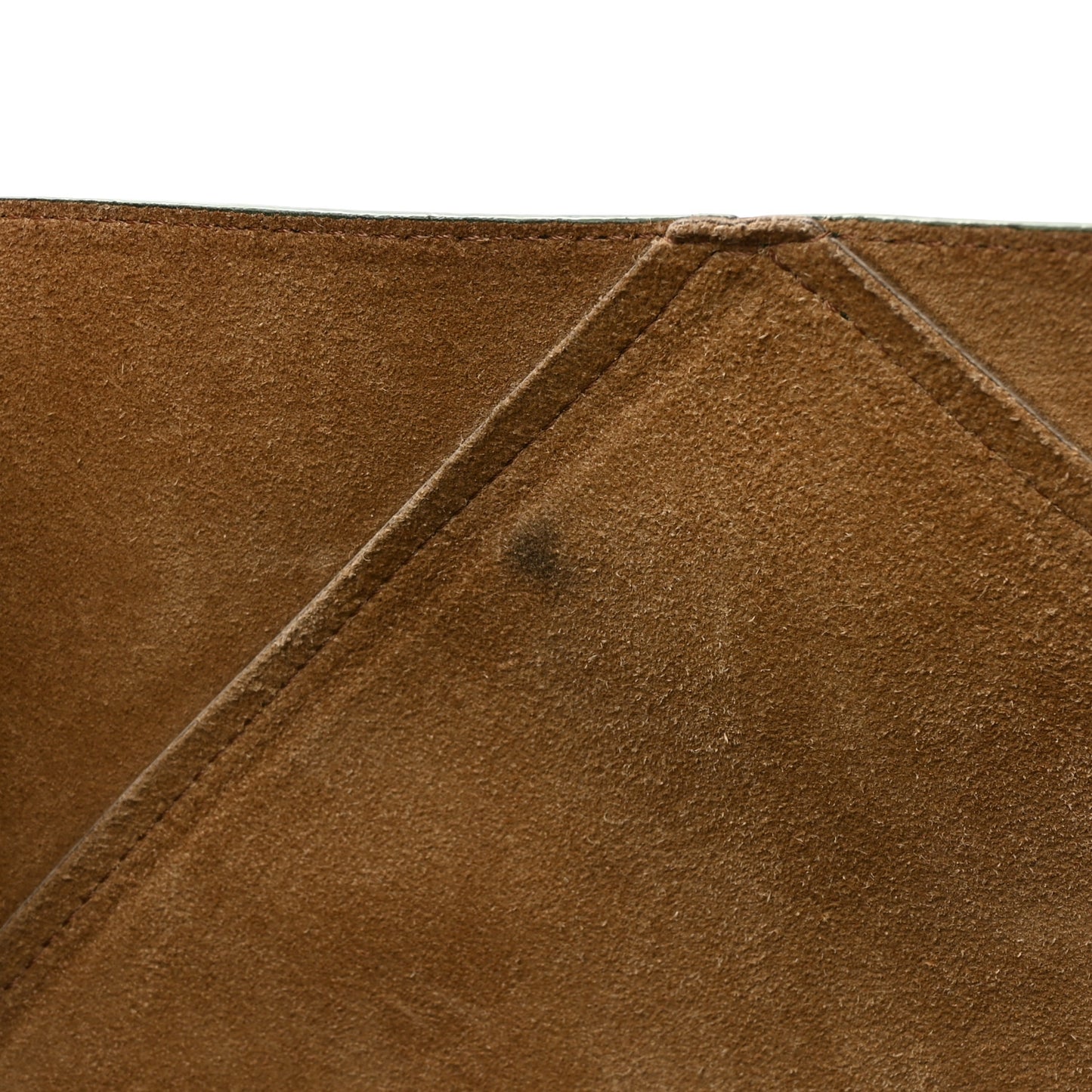 Shiny Calfskin Large Puzzle Fold Tote Umber Hunter Green