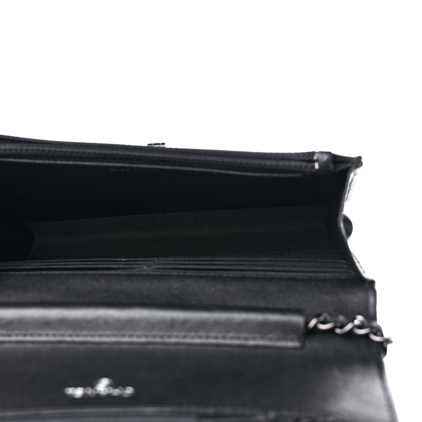 Sheepskin Chevron Reissue Wallet On Chain WOC So Black