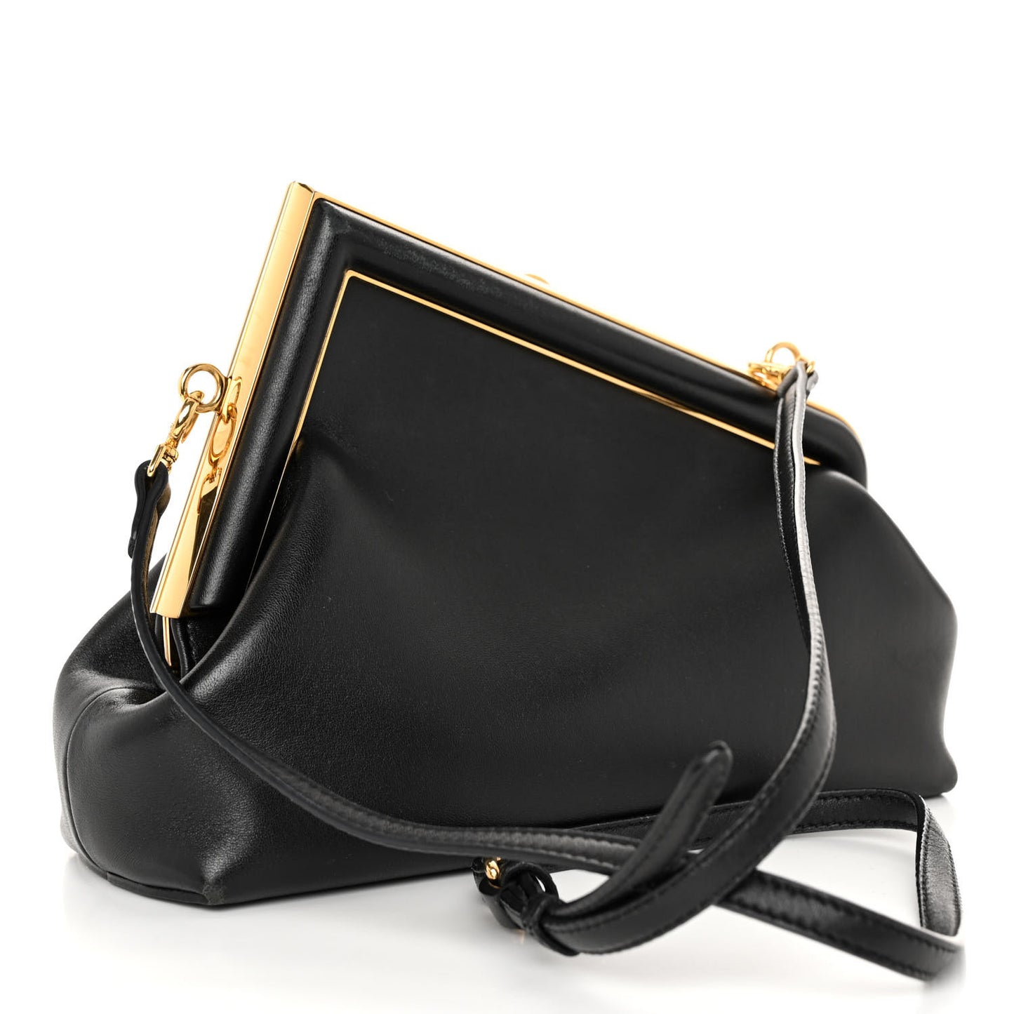 Shiny Nappa Small Fendi First Black