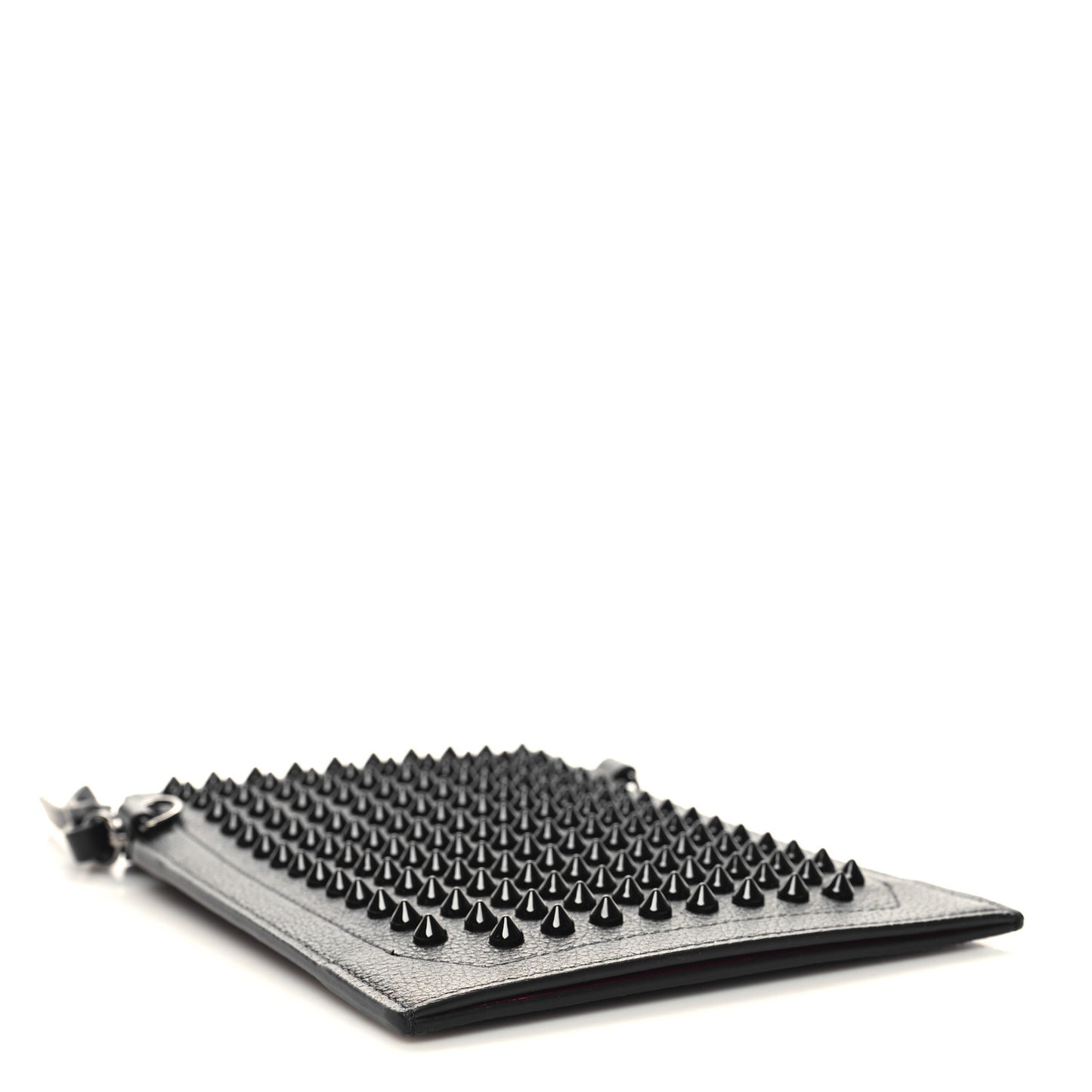 Empire Calfskin Spikes Loubilab Clutch Black