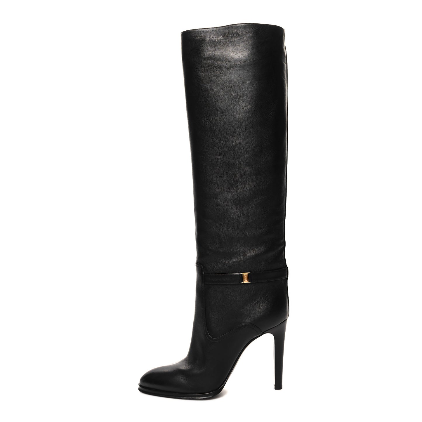 Smooth Calfskin Linda 100 Knee High Boots 40 Black