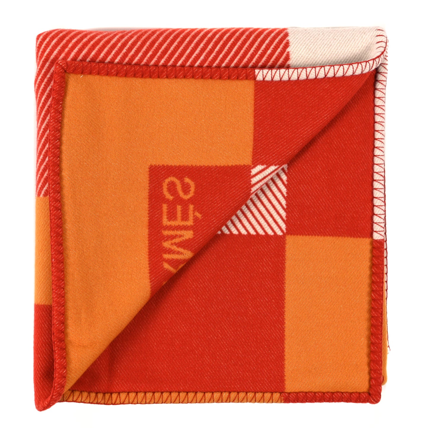 Wool Cashmere H Riviera Blanket Terracotta