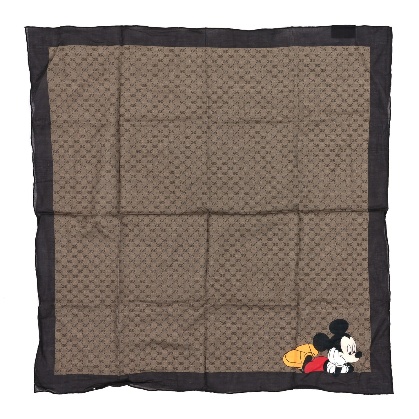 X DISNEY Mini Vintage GG Supreme Monogram Mickey Mouse Scarf Brown