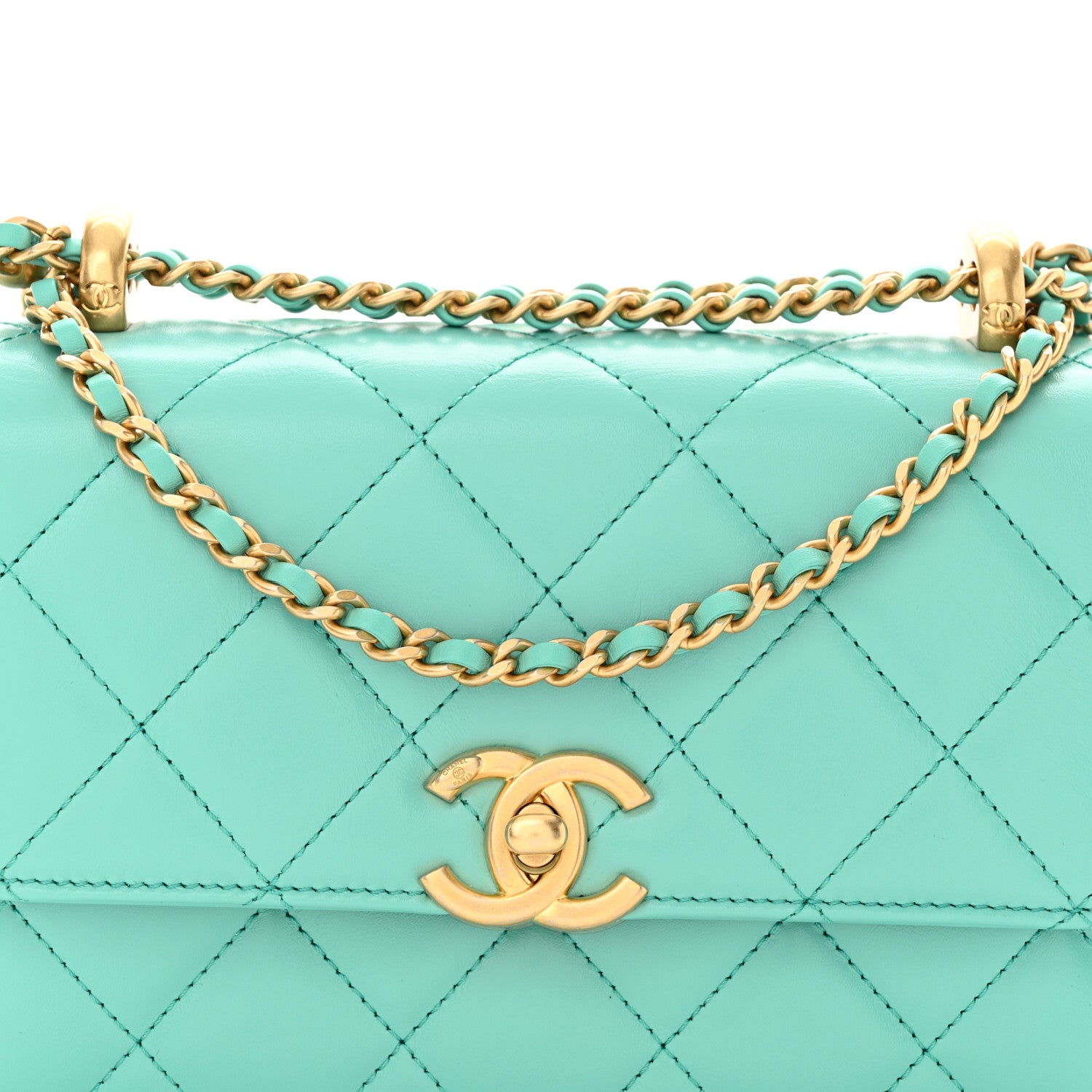 Chanel Calfskin Quilted Mini Perfect Fit Flap Turquoise 8 of 11