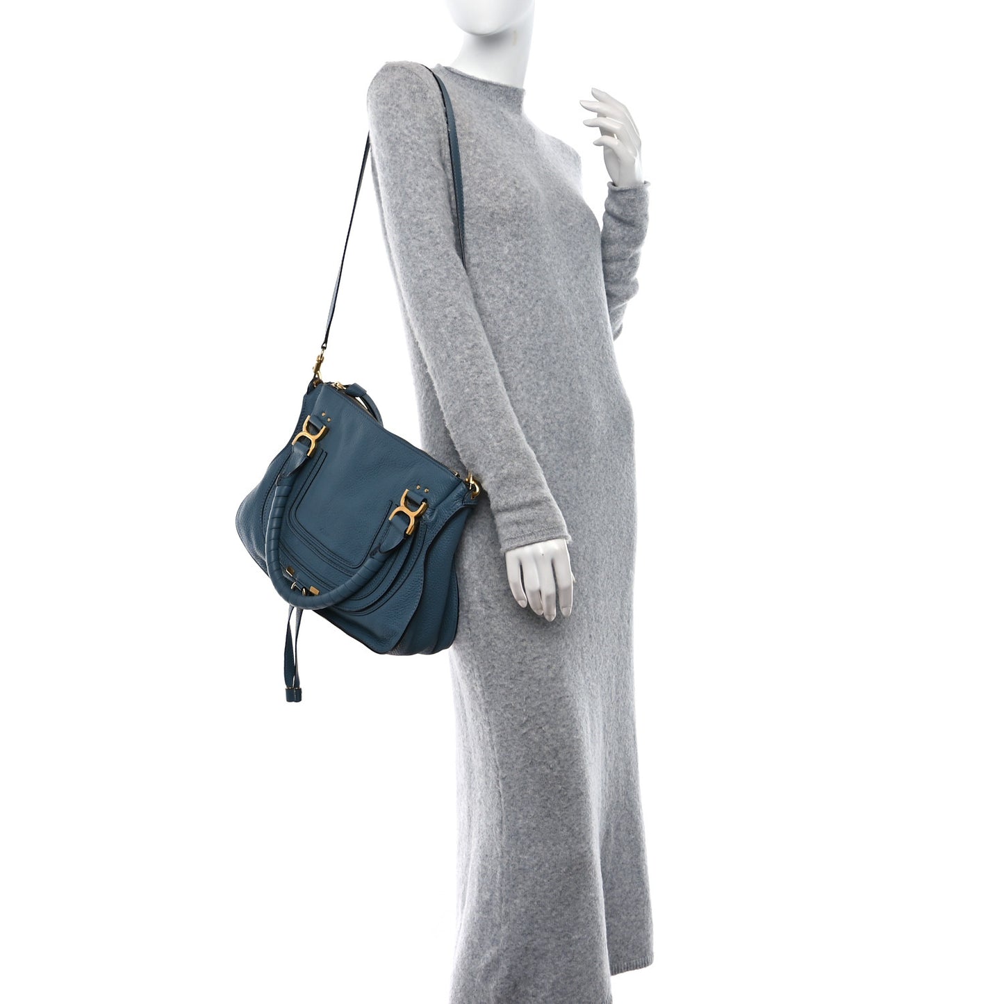 Calfskin Medium Marcie Satchel Blue
