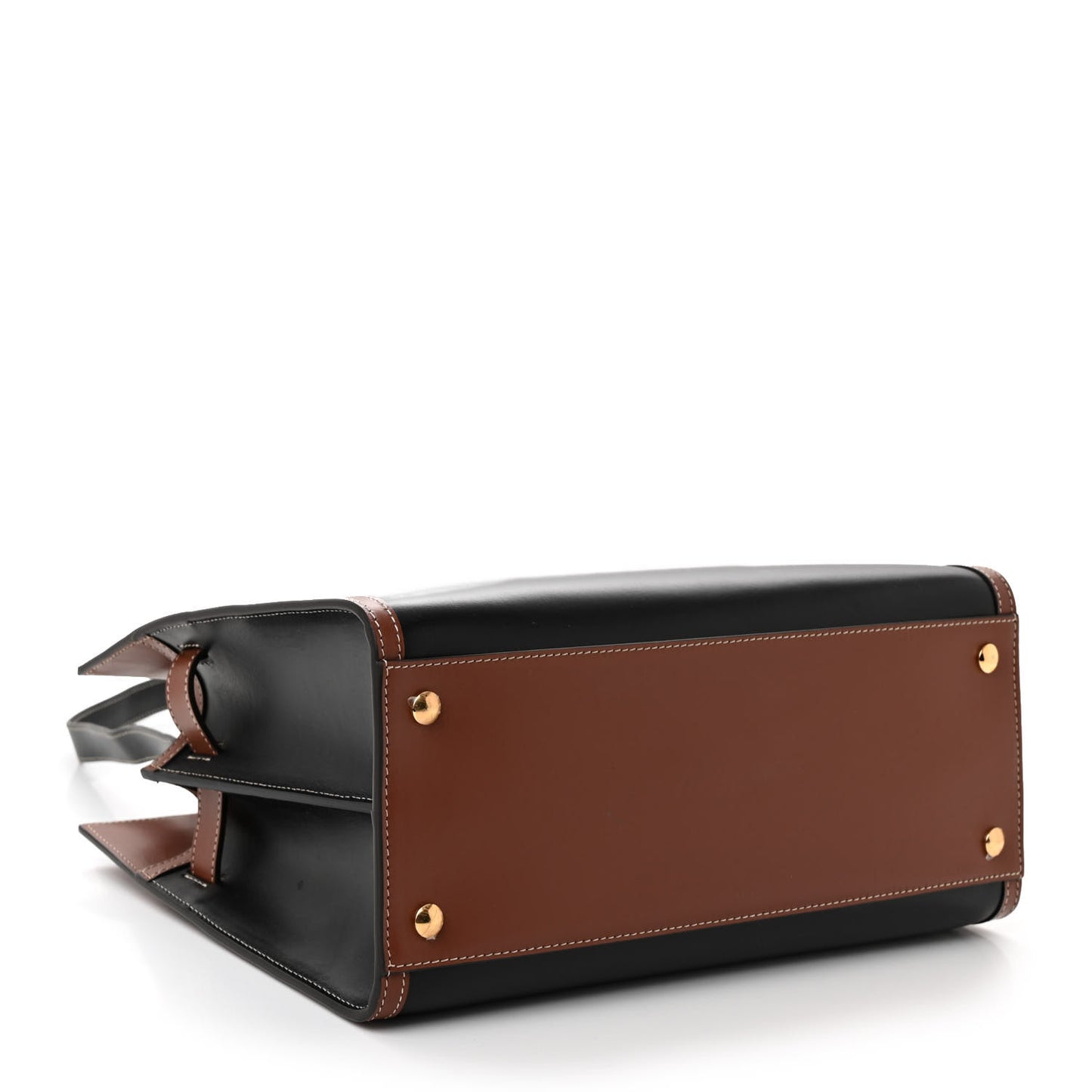 Calfskin Vintage Check Small Two Handle Title Bag Black