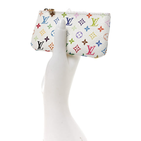 LV X TM Monogram Multicolor Key Pouch White