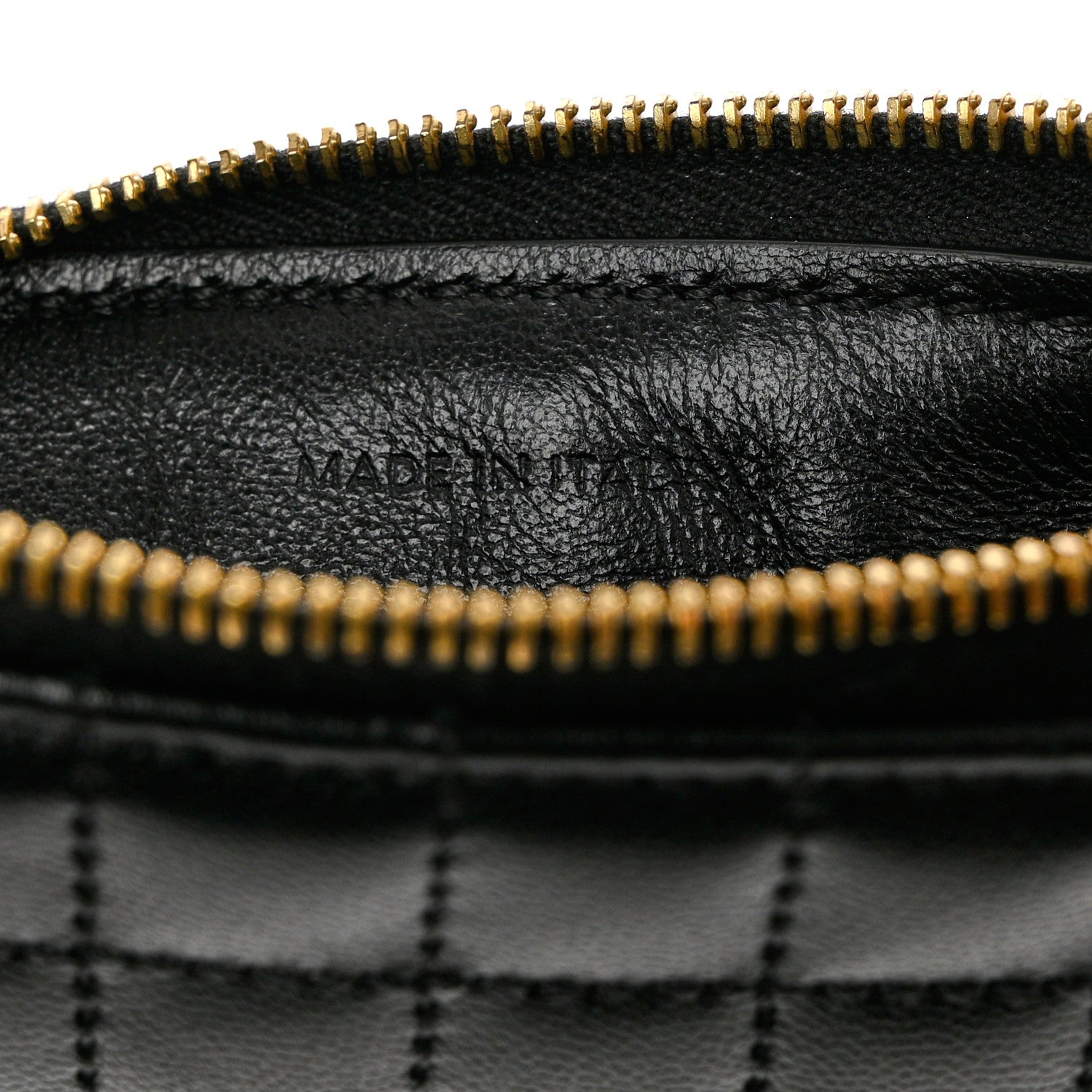 Celine Calfskin Quilted C Charm Coin Card Pouch Black 7 of 11