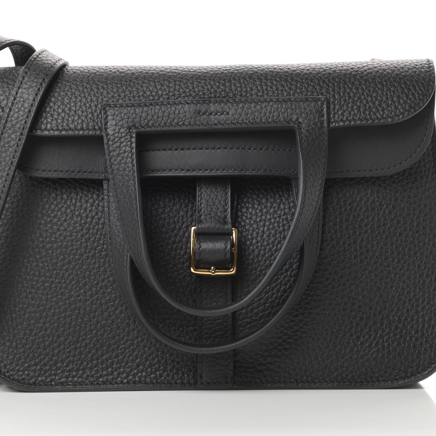 Hermes Taurillon Clemence Halzan 25 Black 10 of 13
