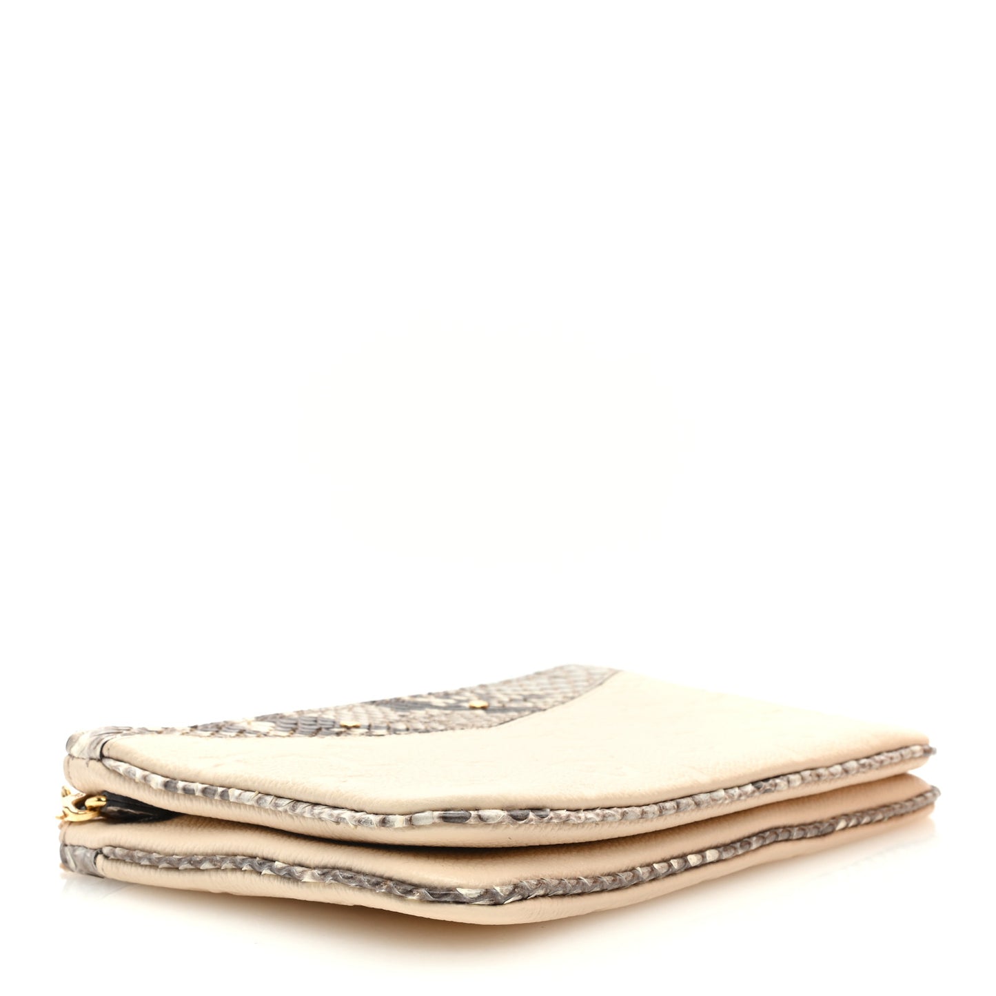 LOUIS VUITTON Empreinte Snakeskin Double Zip Pochette Creme