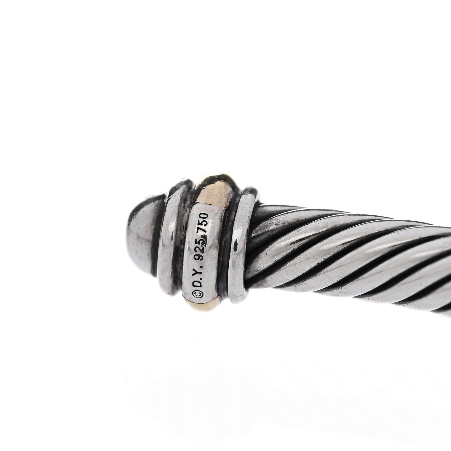 Sterling Silver 18K Yellow Gold 4mm Cable Classics Bracelet