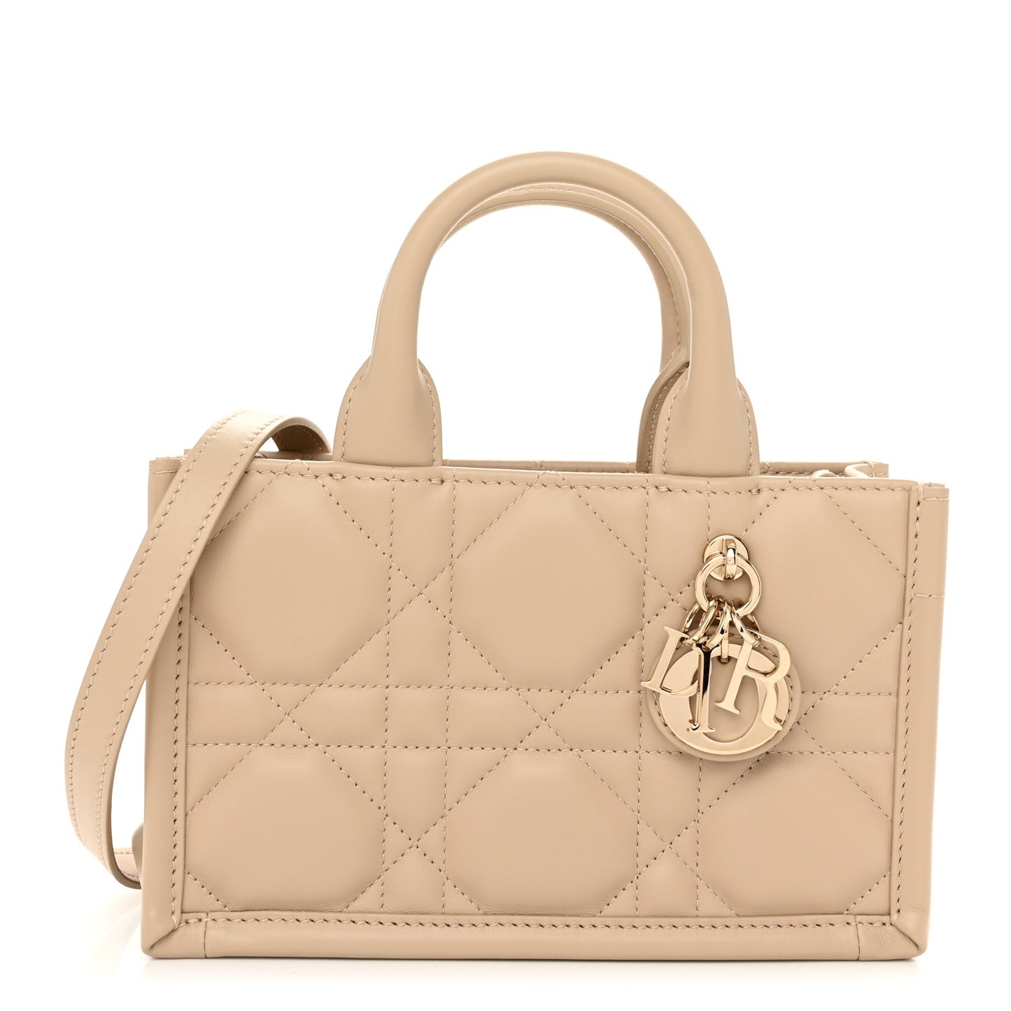 Calfskin Macrocannage Mini Book Tote Trench Beige