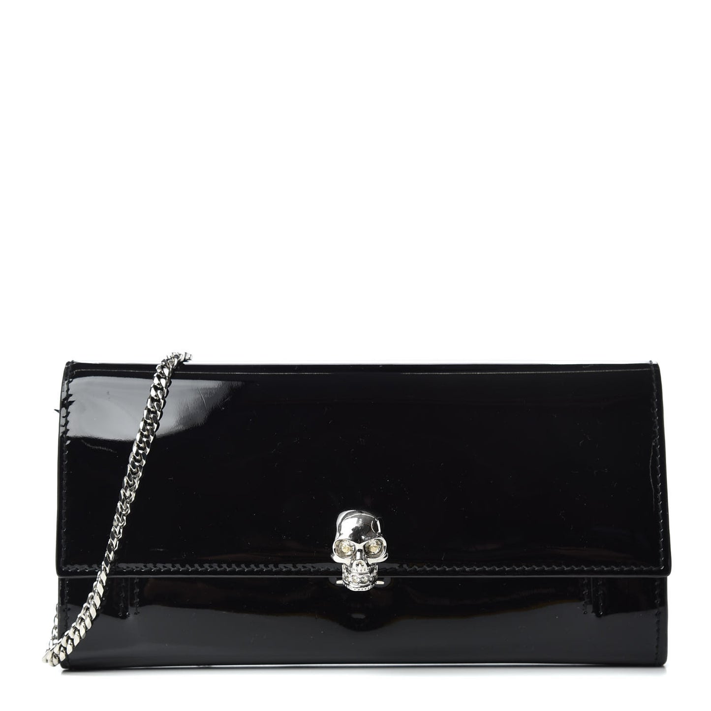 Patent Skull Wallet on Chain Black