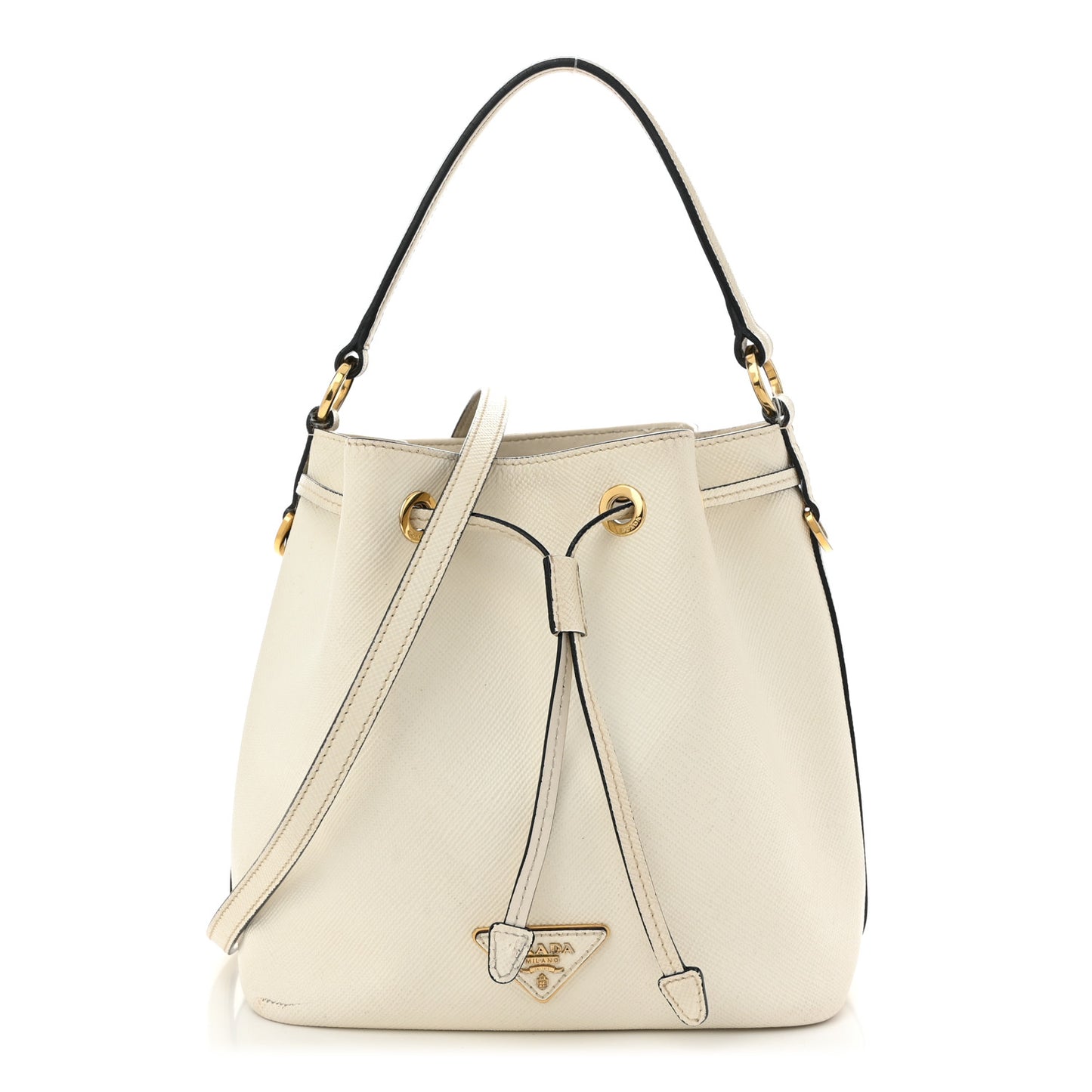 Saffiano Bucket Bag White