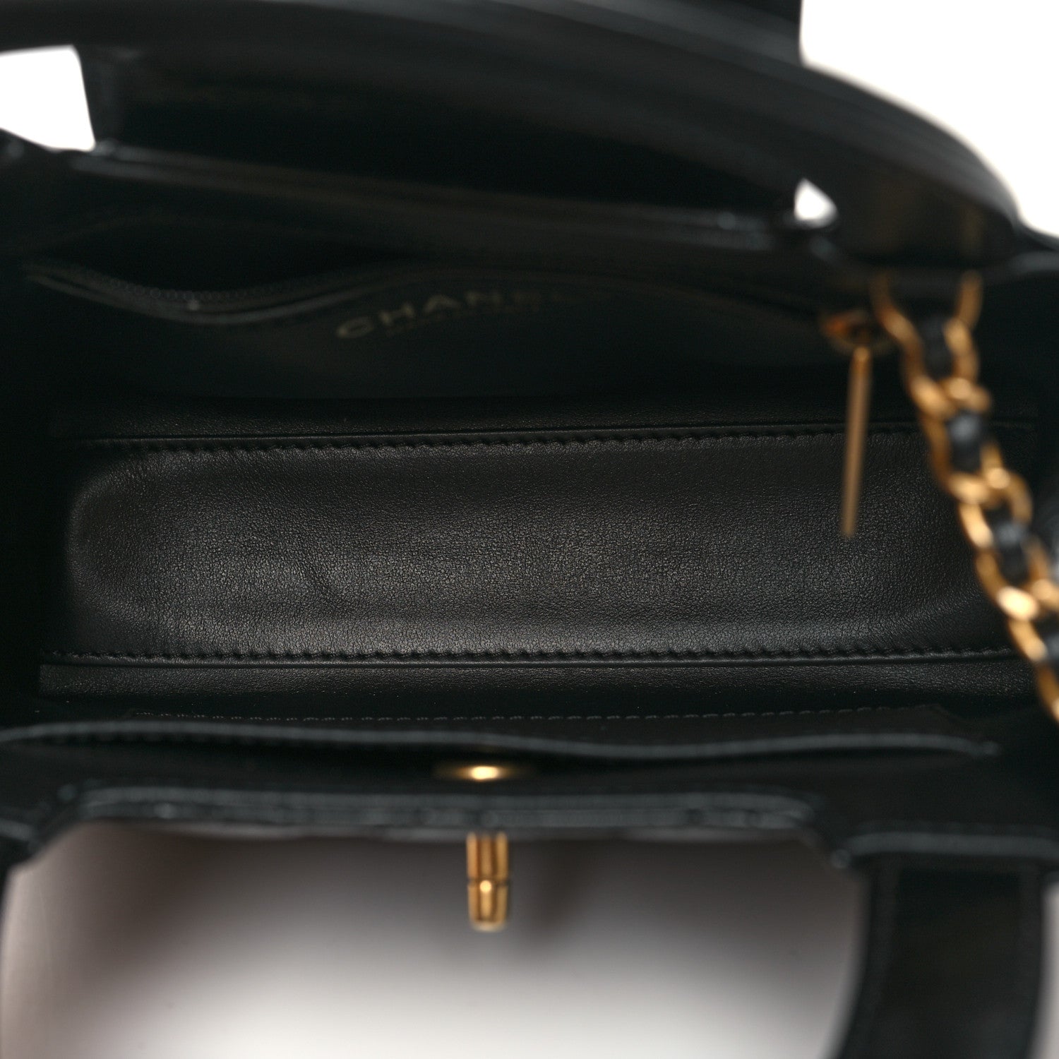 Chanel Shiny Aged Calfskin Quilted Nano Kelly Shopper Black 5 of 10