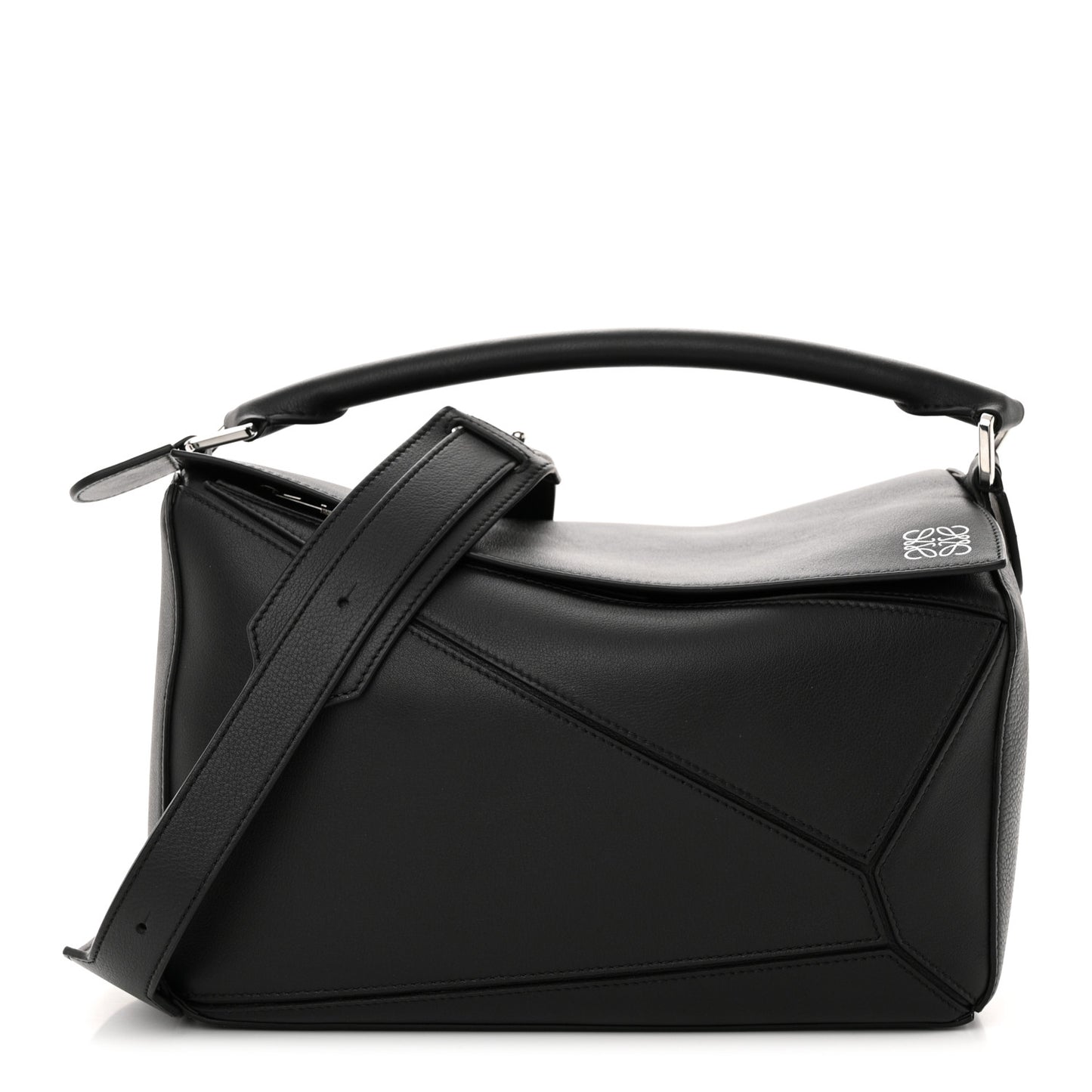 Calfskin Medium Puzzle Bag Black