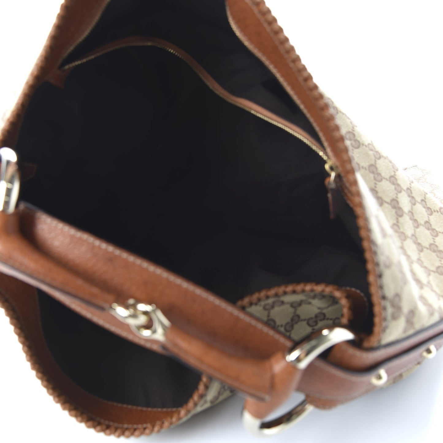 Monogram Large Horsebit Chain Hobo Brown