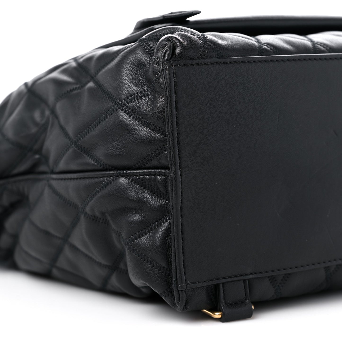Rubberized Canvas Quilted Duo Backpack Black