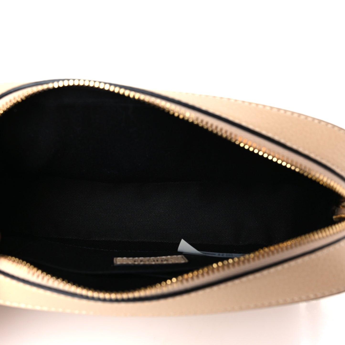 Grainy Calfskin Virtus Small Camera Bag Beige