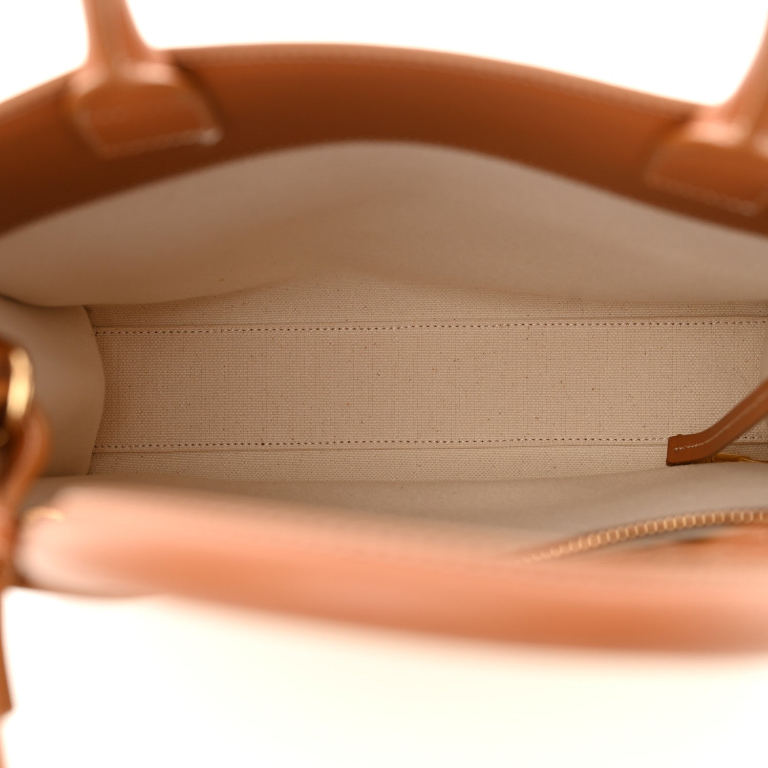 Celine Canvas Calfskin Logo Print Small Vertical Cabas Natural Tan 5 of 13